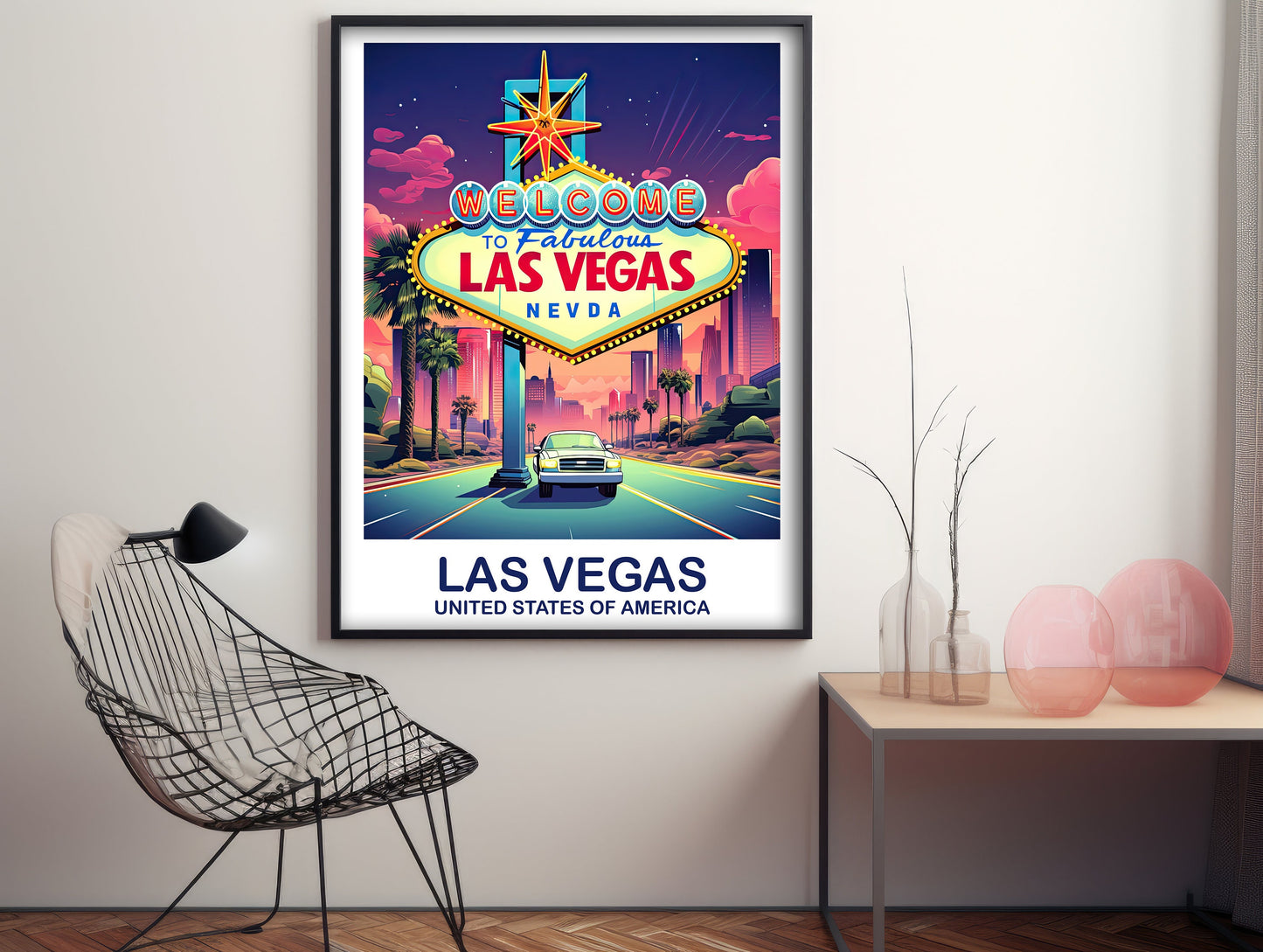 Las Vegas Travel Print, Las Vegas Sign, Las Vegas Wall Art Poster, Las Vegas Sign Poster, Las Vegas Nevada Poster Wall Art | T2NA_NVLV1