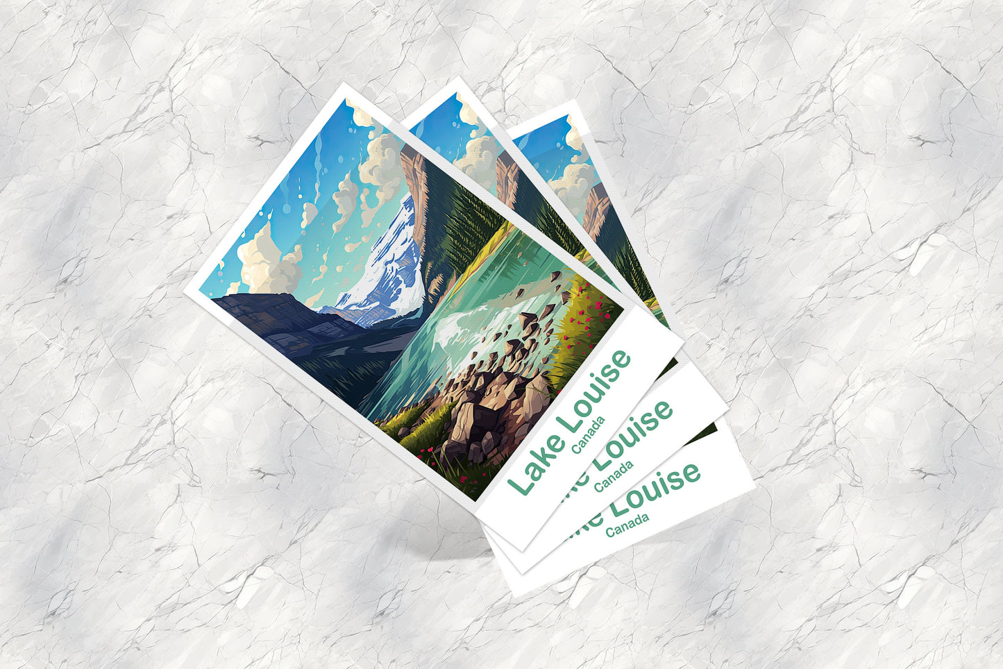 Lake Louise Travel Postcard, Alberta postcard, Lake Louise Art, Postcard, Banff Travel Postcard Canada Travel Postcard | T2NA_ABLL1_P