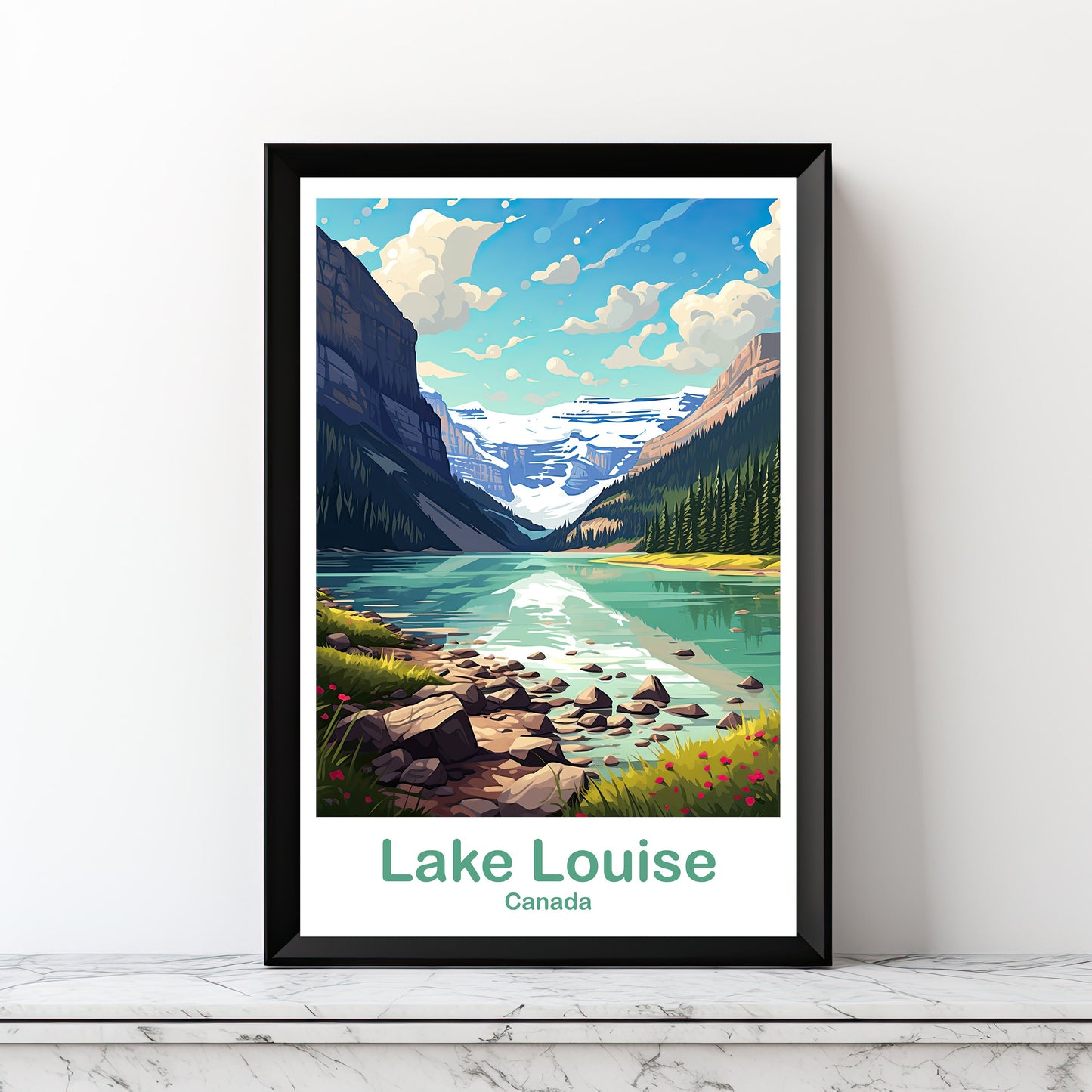Lake Louise Travel Wall Art, Alberta Wall Art, Printable Lake Louise Wall Art, Banff Travel Art, Digital Canada Travel Art | DT2NA_ABLL1