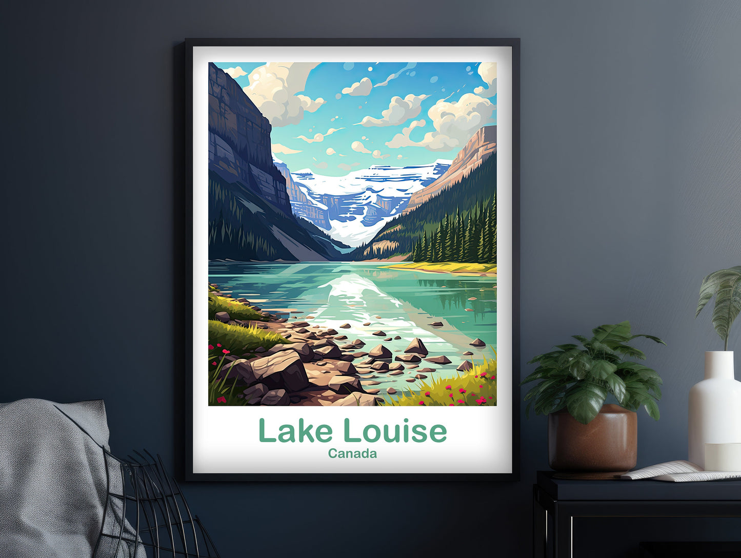 Lake Louise Travel Print, Alberta Wall Art, Lake Louise Poster, Wall Art, Banff Travel Art, Canada Travel Wall Art | T2NA_ABLL1