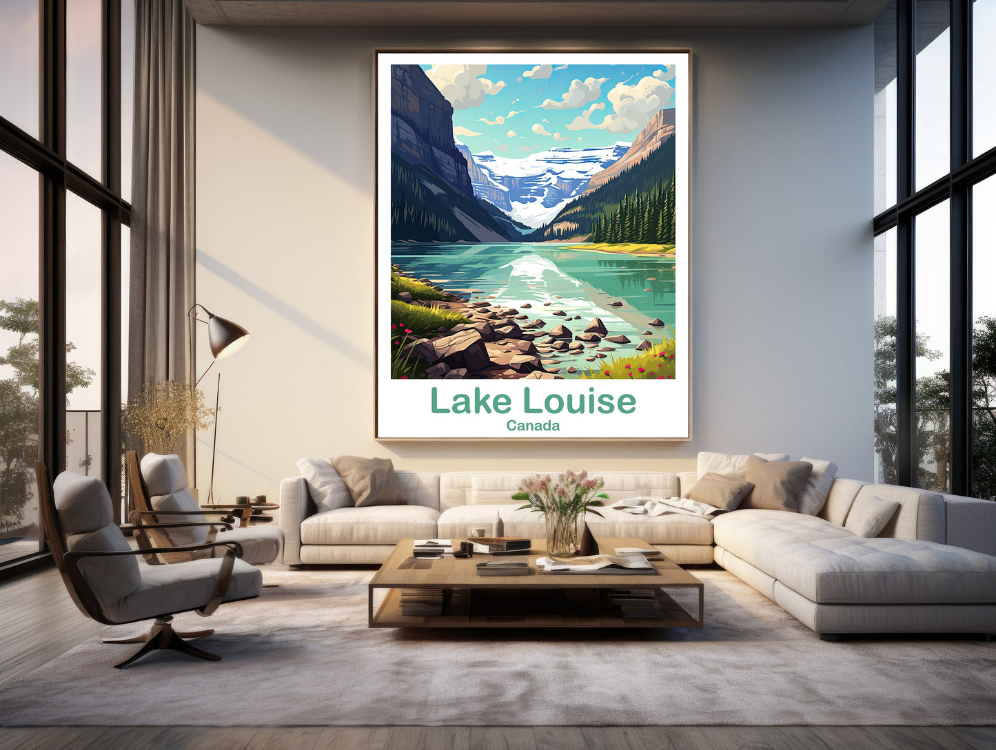 Lake Louise Travel Print, Alberta Wall Art, Lake Louise Poster, Wall Art, Banff Travel Art, Canada Travel Wall Art | T2NA_ABLL1