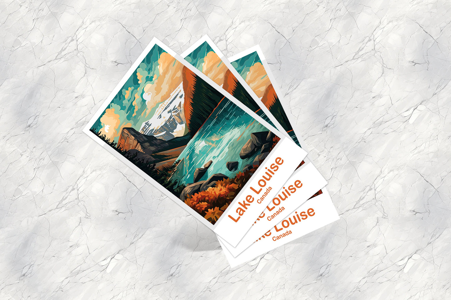 Lake Louise Travel Postcard, Alberta Wall Art, Lake Louise Postcard, Banff Travel Art, Canada Travel Wall Art, Banff Postcard | T2NA_ABLL2_P