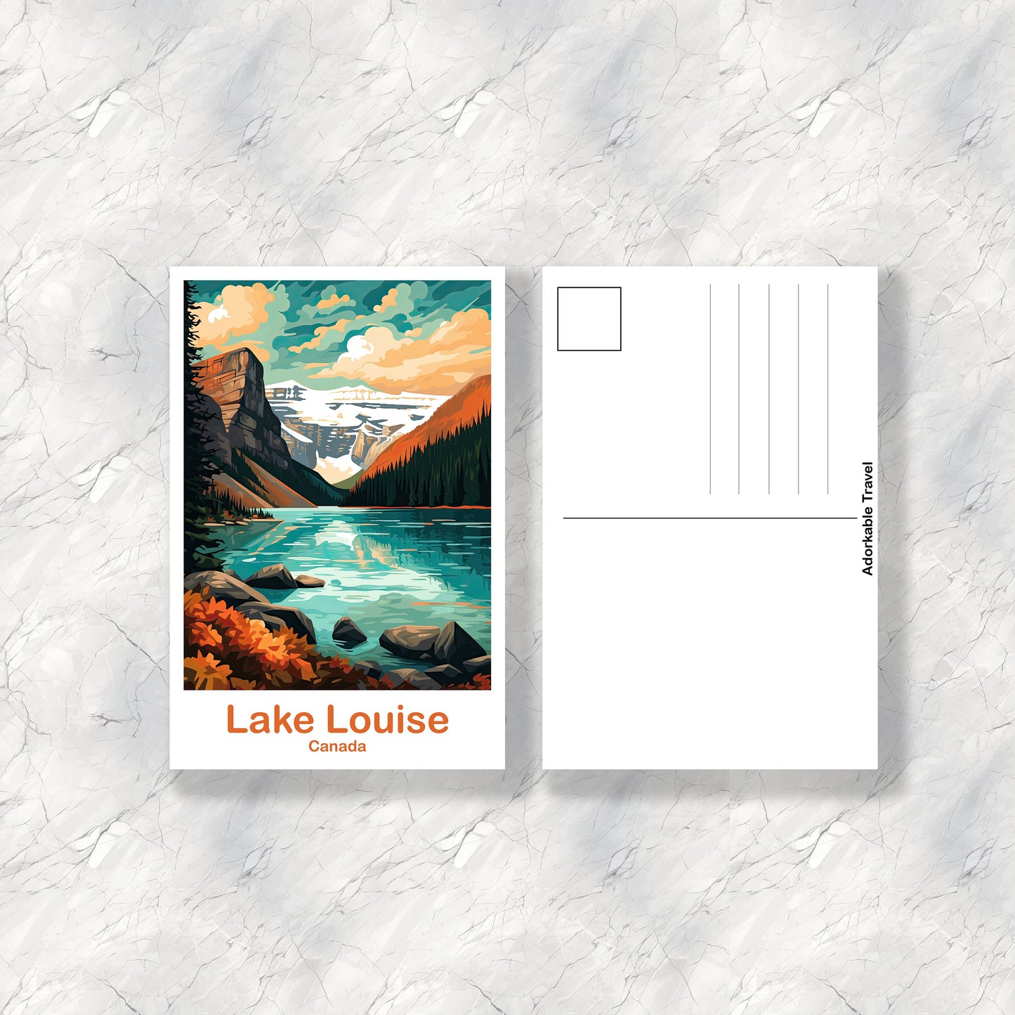 Lake Louise Travel Postcard, Alberta Wall Art, Lake Louise Postcard, Banff Travel Art, Canada Travel Wall Art, Banff Postcard | T2NA_ABLL2_P