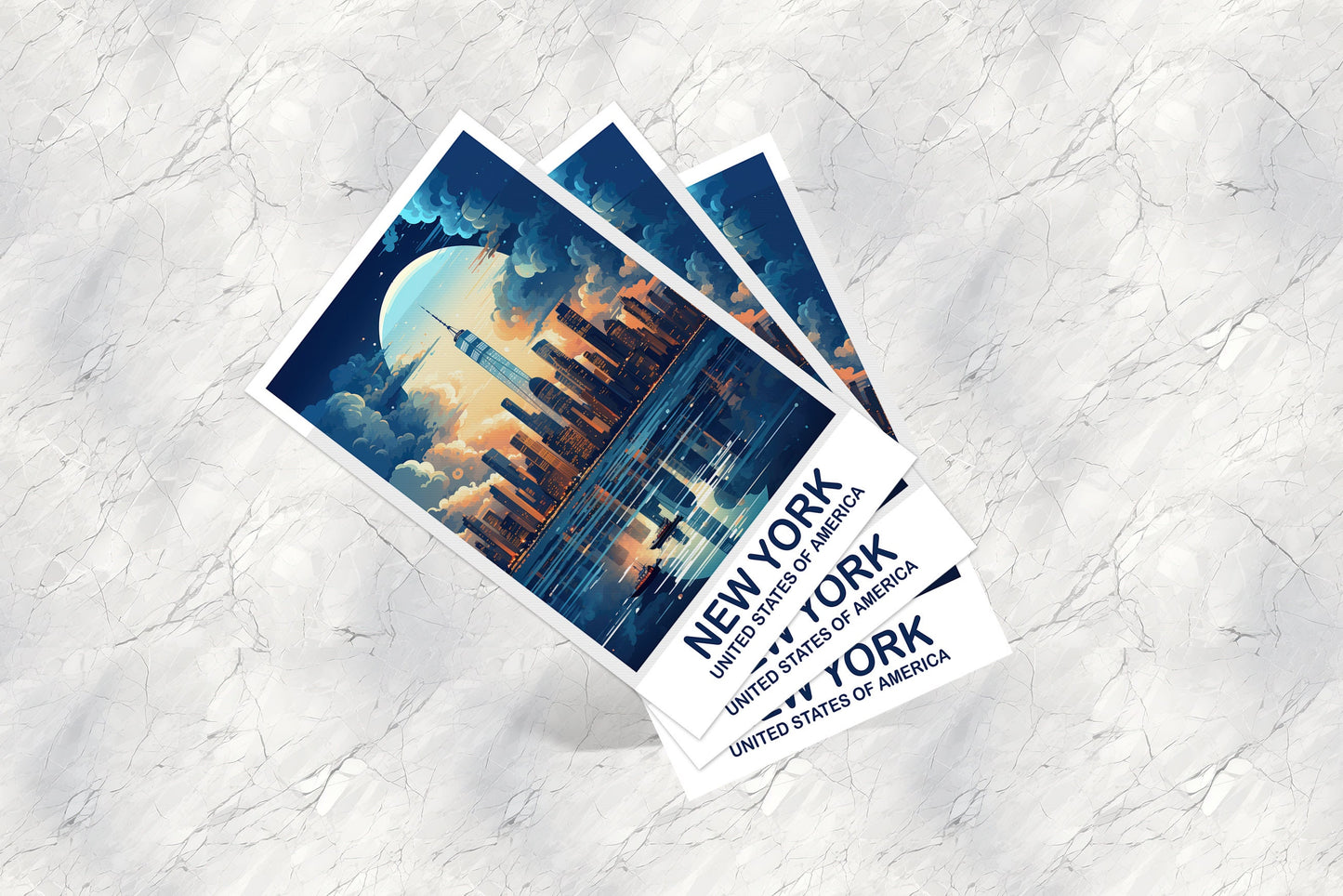 New York Travel Postcard, Manhattan Skyline Postcard, Big Apple Postcard, Bright and Vibrant Postcard, Travel Postcard | T2NA_NYNY2_P