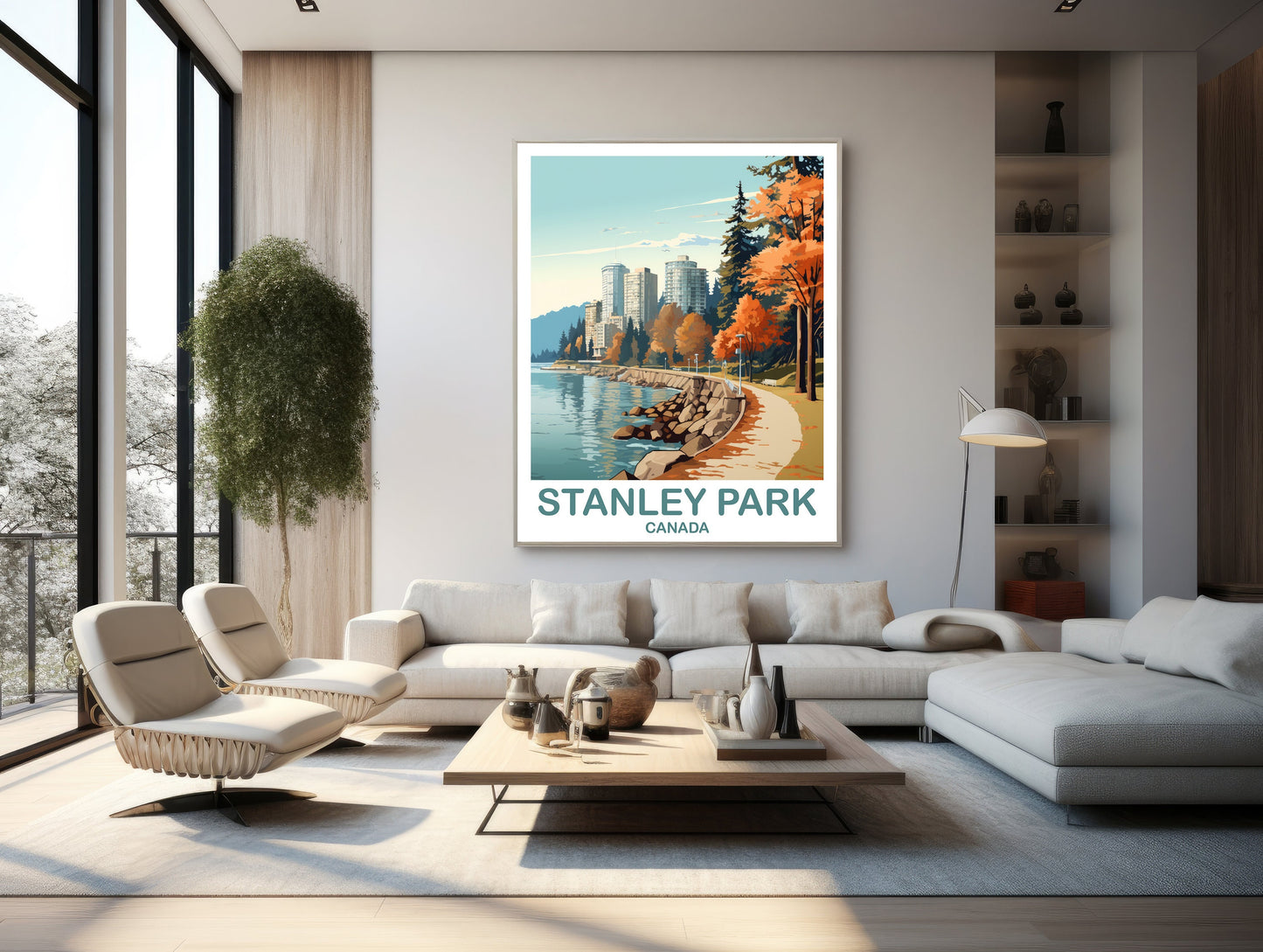Stanley Park Travel Print, British Columbia Wall Art, Stanley Park Poster, Wall Art, Vancouver Travel Wall Art | T2NA_BCVA1