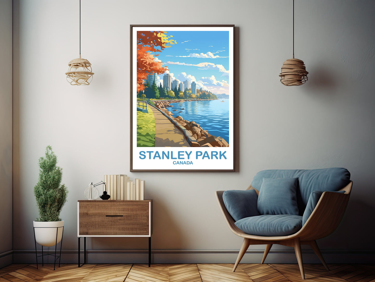 Printable Stanley Park Travel Print, British Columbia Wall Art, Digital Stanley Park Poster, Vancouver Travel Wall Art | DT2NA_BCVA2