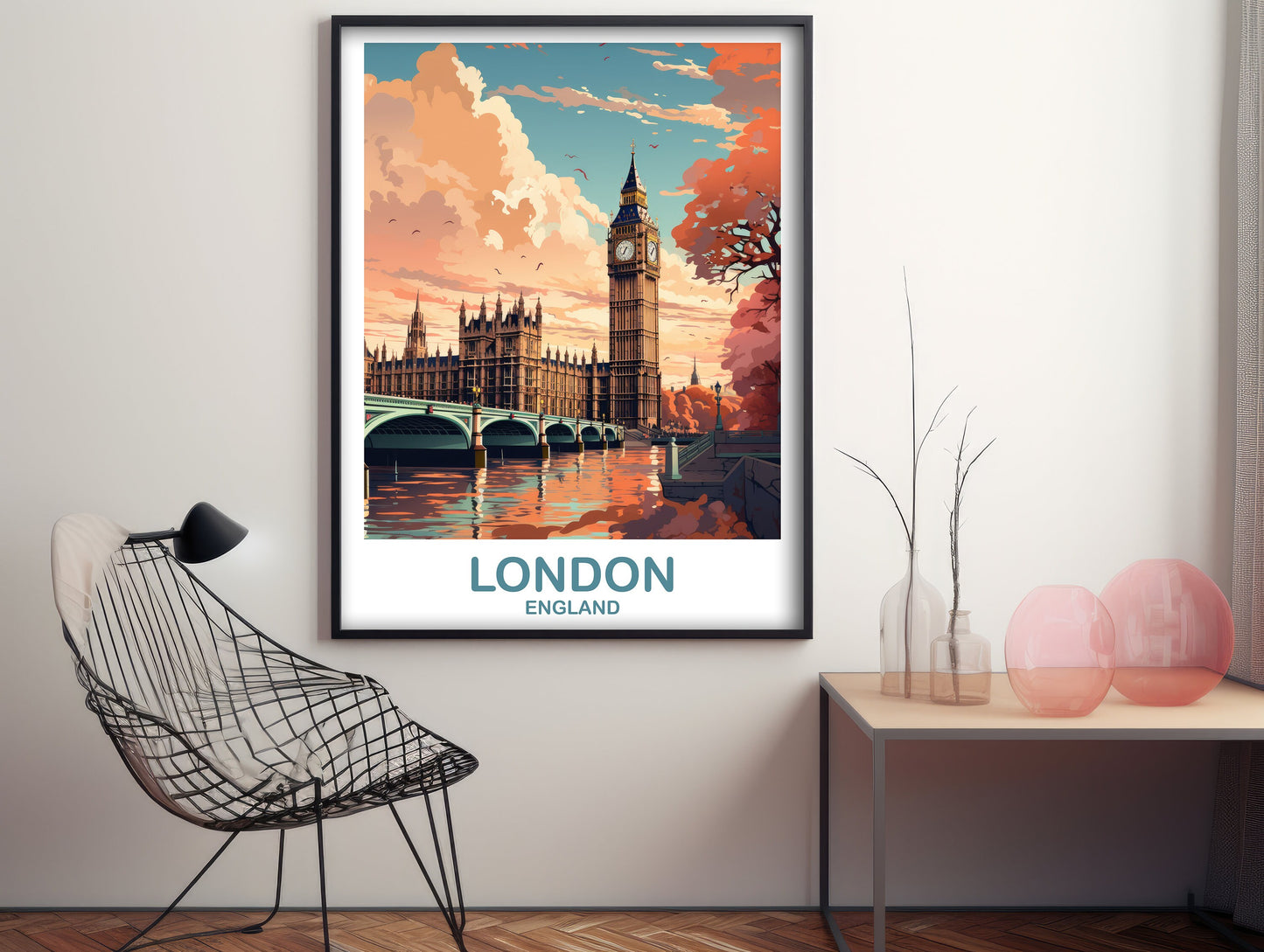 London Travel Art Poster, London Travel Art, England Poster, Big Ben Travel Wall Art, England Travel Wall Art | T2EU_ENLO3