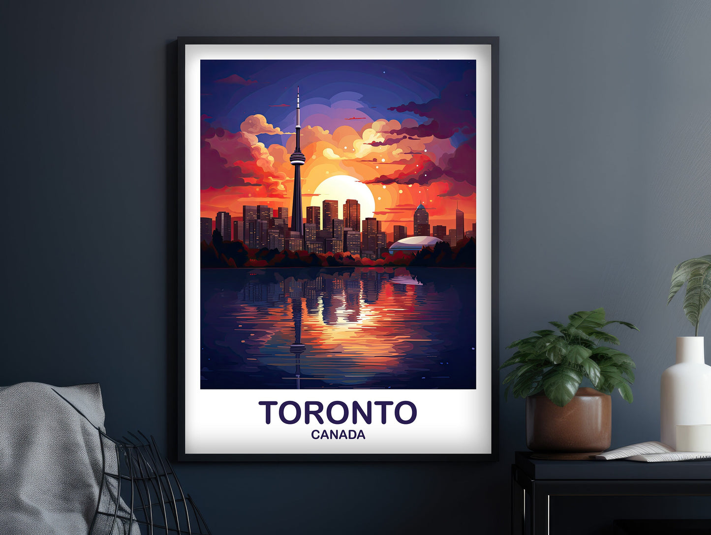 Toronto Travel Wall Print, Ontario Travel Wall Art, Toronto Wall Art Poster, City Skyline Wall Art, Toronto Sunset Print | T2NA_ONTO1