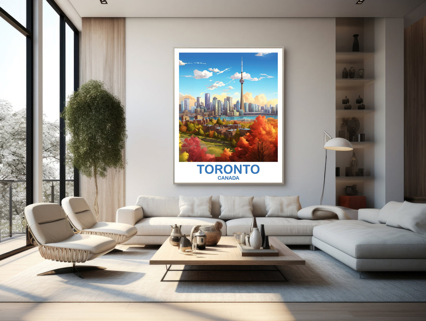 Toronto Travel Wall Print, Ontario Travel Wall Art, Toronto Wall Art Poster, City Skyline Wall Art, Fall Travel Art, Bright | T2NA_ONTO2