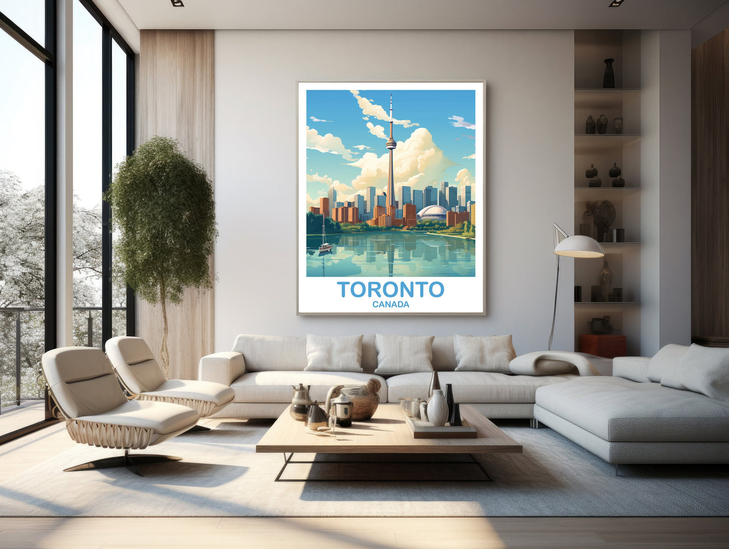 Toronto Travel Wall Print, Ontario Travel Wall Art, Toronto Wall Art Poster, City Skyline Wall Art, Lake Ontario | T2NA_ONTO3