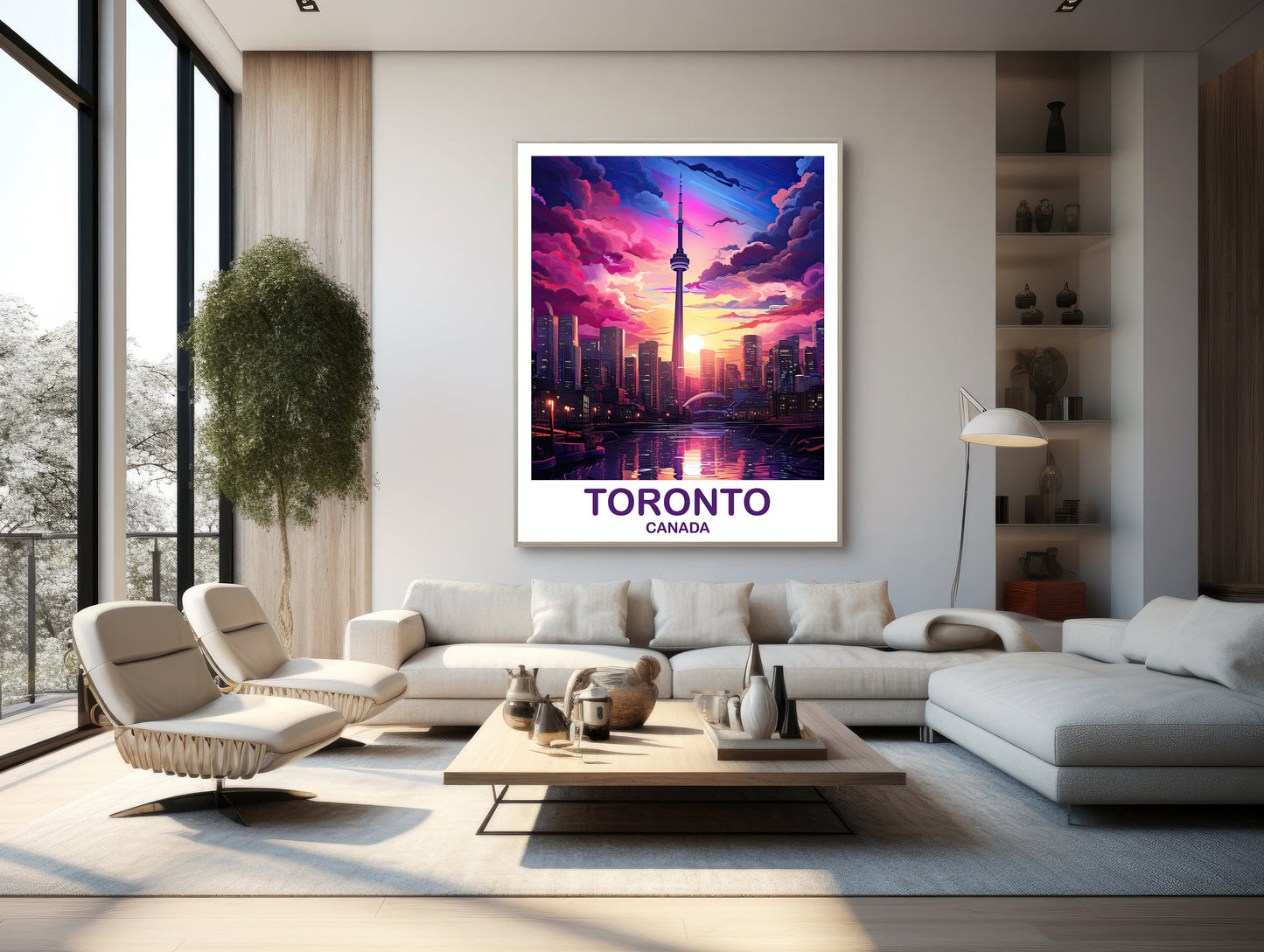 Toronto Travel Wall Print, Ontario Travel Wall Art, Toronto Wall Art Poster, City Skyline Wall Art, Lake Ontario | T2NA_ONTO4