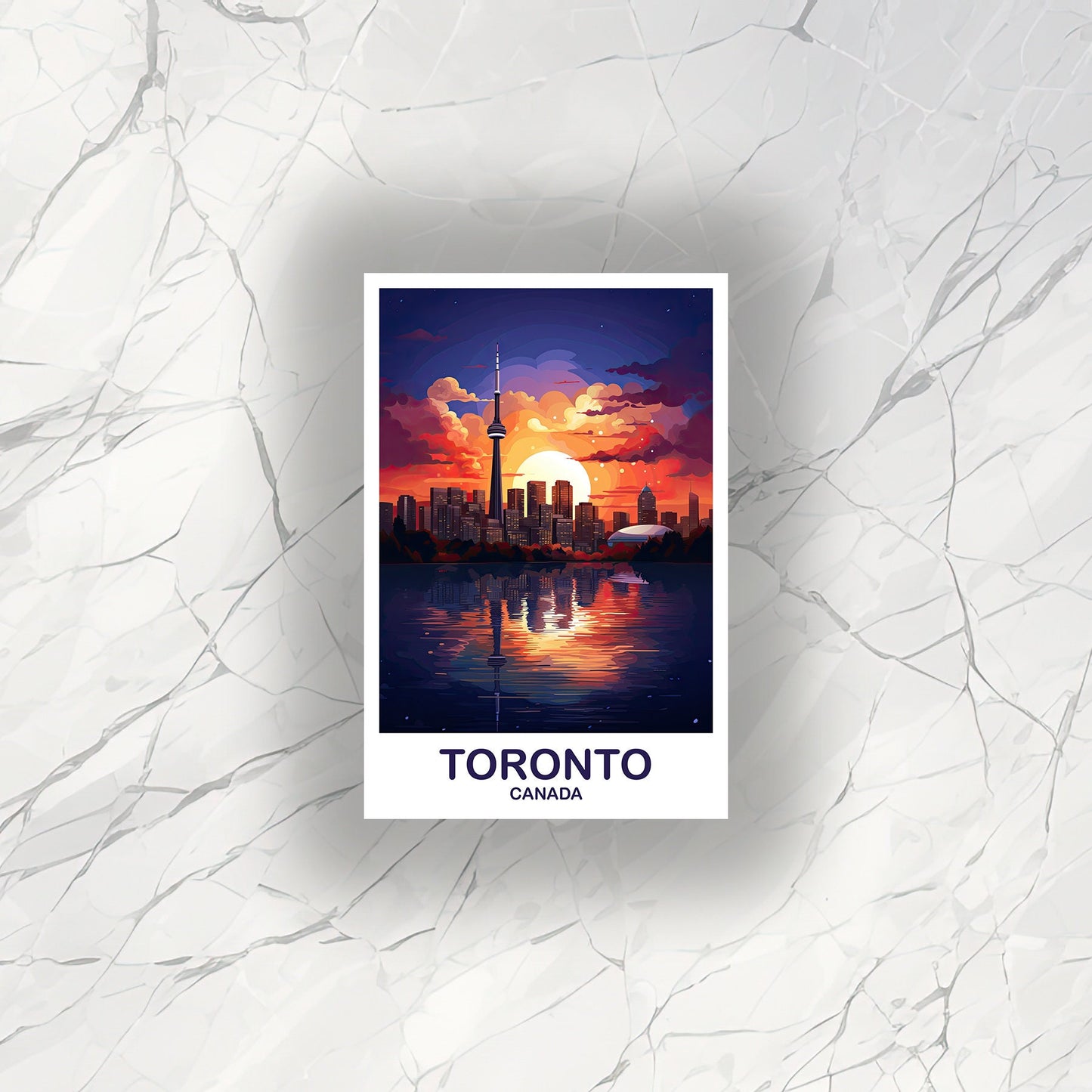 Toronto Travel Sticker Decal, Ontario Travel Sticker, Toronto Sticker, City Skyline Art Sticker, Toronto Sunset Sticker | T2NA_ONTO1_S