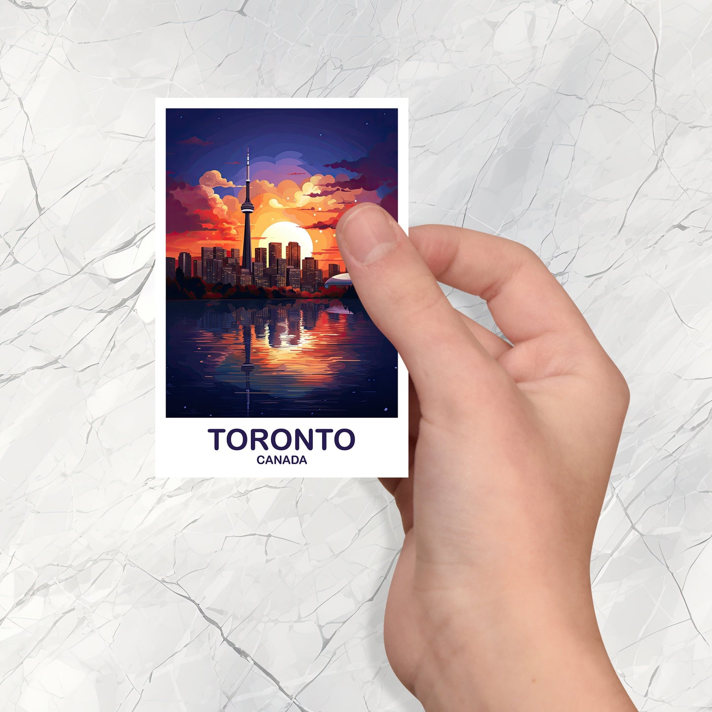 Toronto Travel Sticker Decal, Ontario Travel Sticker, Toronto Sticker, City Skyline Art Sticker, Toronto Sunset Sticker | T2NA_ONTO1_S