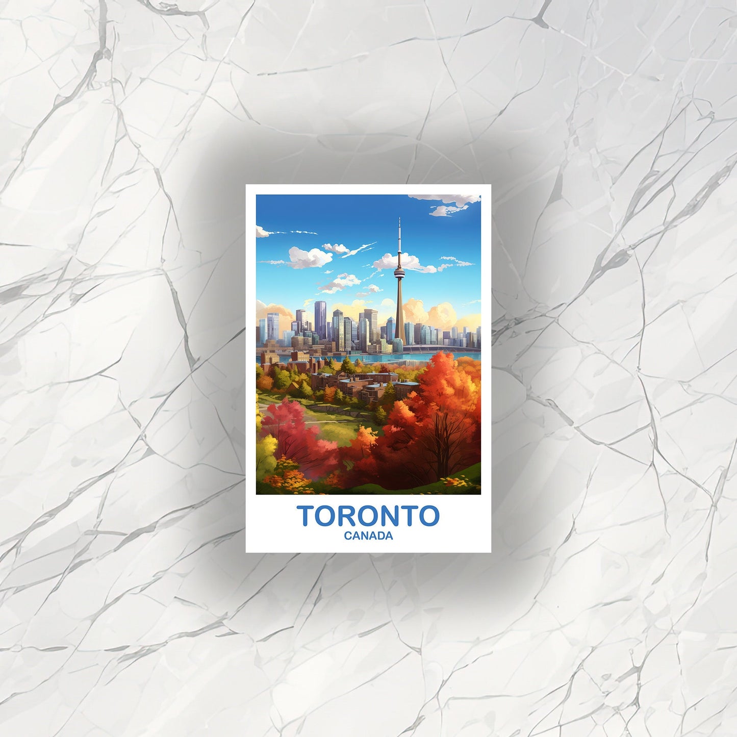 Toronto Travel Sticker Decal, Ontario Travel Sticker, Toronto Sticker, City Skyline Art Sticker, Toronto Sunset Sticker | T2NA_ONTO2_S