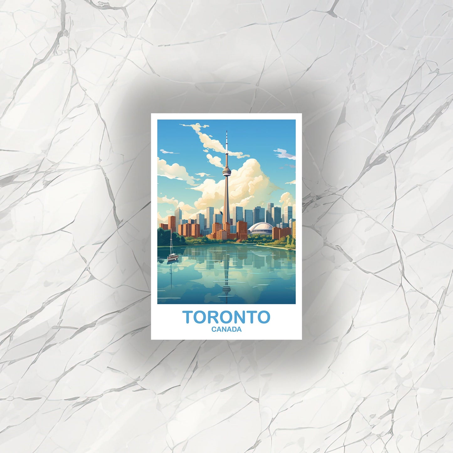 Toronto Travel Sticker Decal, Ontario Travel Sticker, Toronto Sticker, City Skyline Art Sticker, Toronto Sunset Sticker | T2NA_ONTO3_S