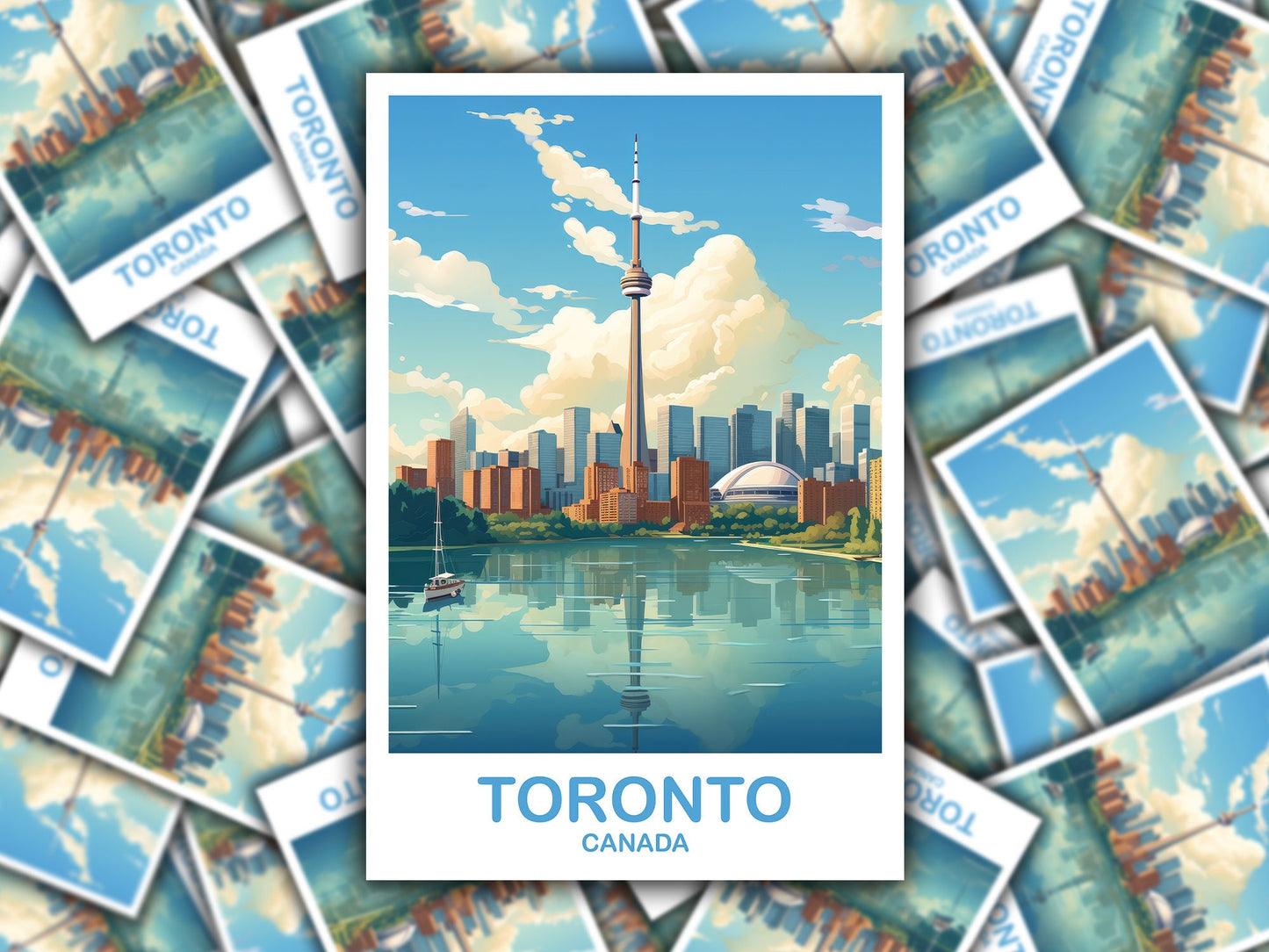Toronto Travel Sticker Decal, Ontario Travel Sticker, Toronto Sticker, City Skyline Art Sticker, Toronto Sunset Sticker | T2NA_ONTO3_S