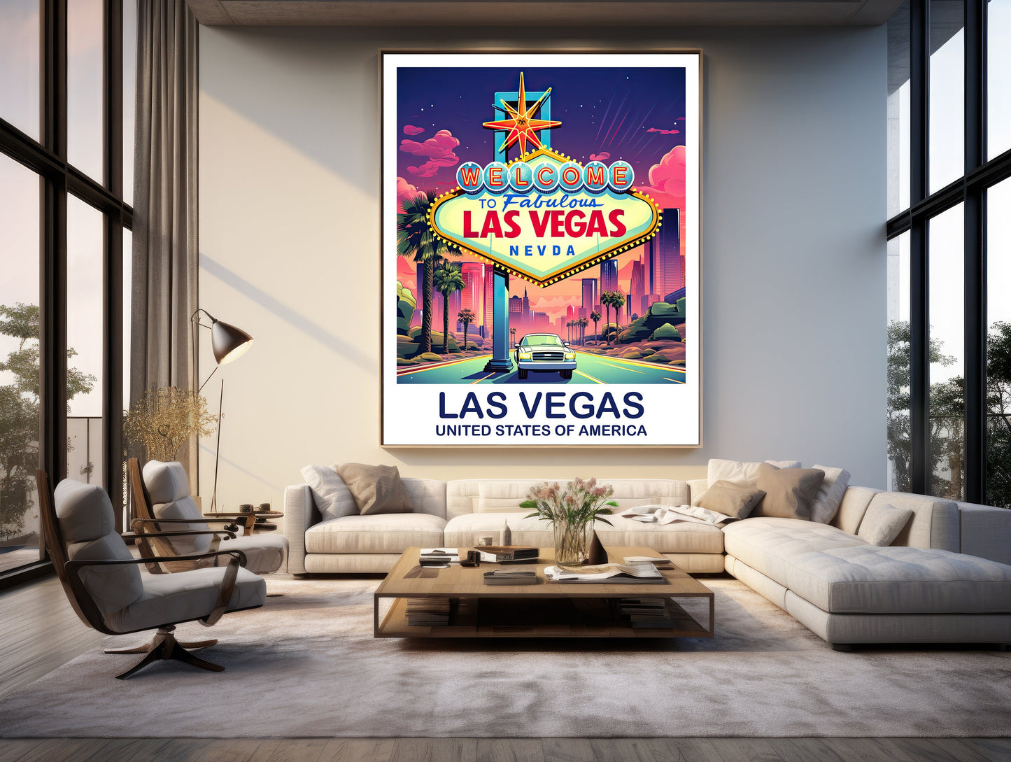 Las Vegas Travel Print, Las Vegas Sign, Las Vegas Wall Art Poster, Las Vegas Sign Poster, Las Vegas Nevada Poster Wall Art | T2NA_NVLV1