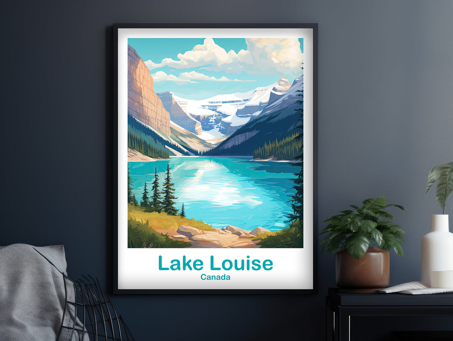 Lake Louise Travel Print, Alberta Wall Art, Lake Louise Poster, Wall Art, Banff Travel Art, Canada Travel Wall Art | T2NA_ABLL3