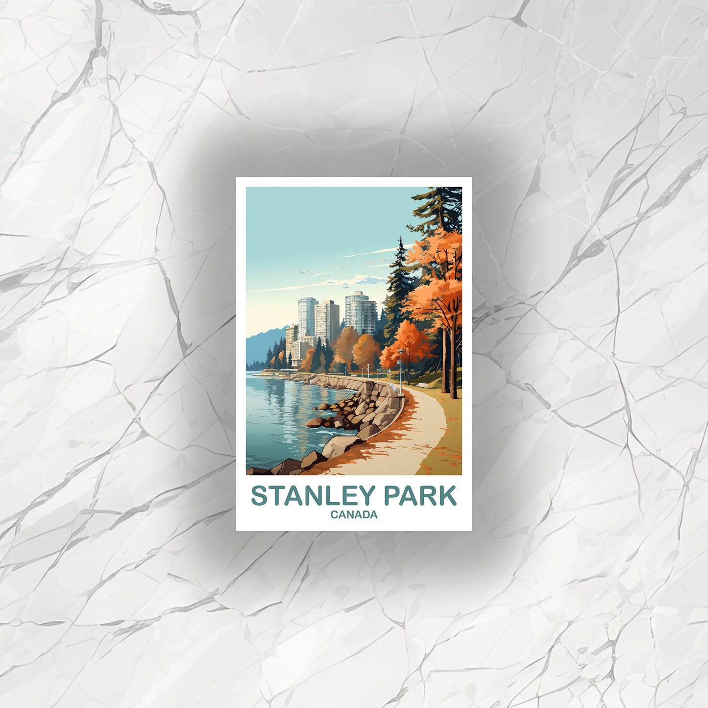 Stanley Park Travel Sticker, British Columbia Sticker Decal, Stanley Park Sticker, Vancouver Travel Sticker | T2NA_BCVA1_S