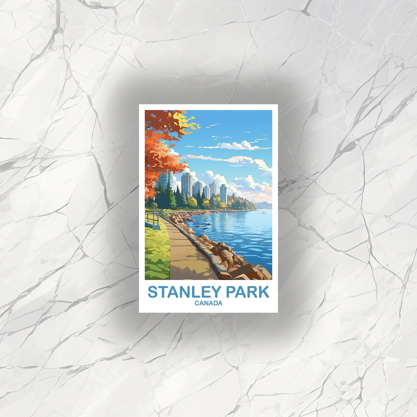 Stanley Park Travel Sticker, British Columbia Sticker Decal, Stanley Park Sticker, Vancouver Travel Sticker | T2NA_BCVA2_S
