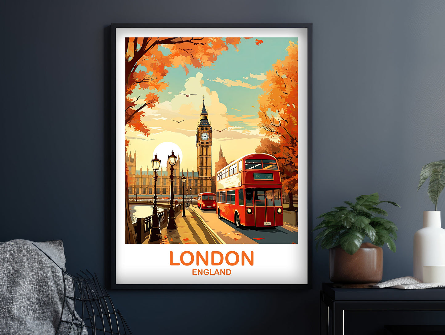London Travel Art Poster, London Travel Art, England Poster, Big Ben Travel Wall Art, England Travel Wall Art | T2EU_ENLO4