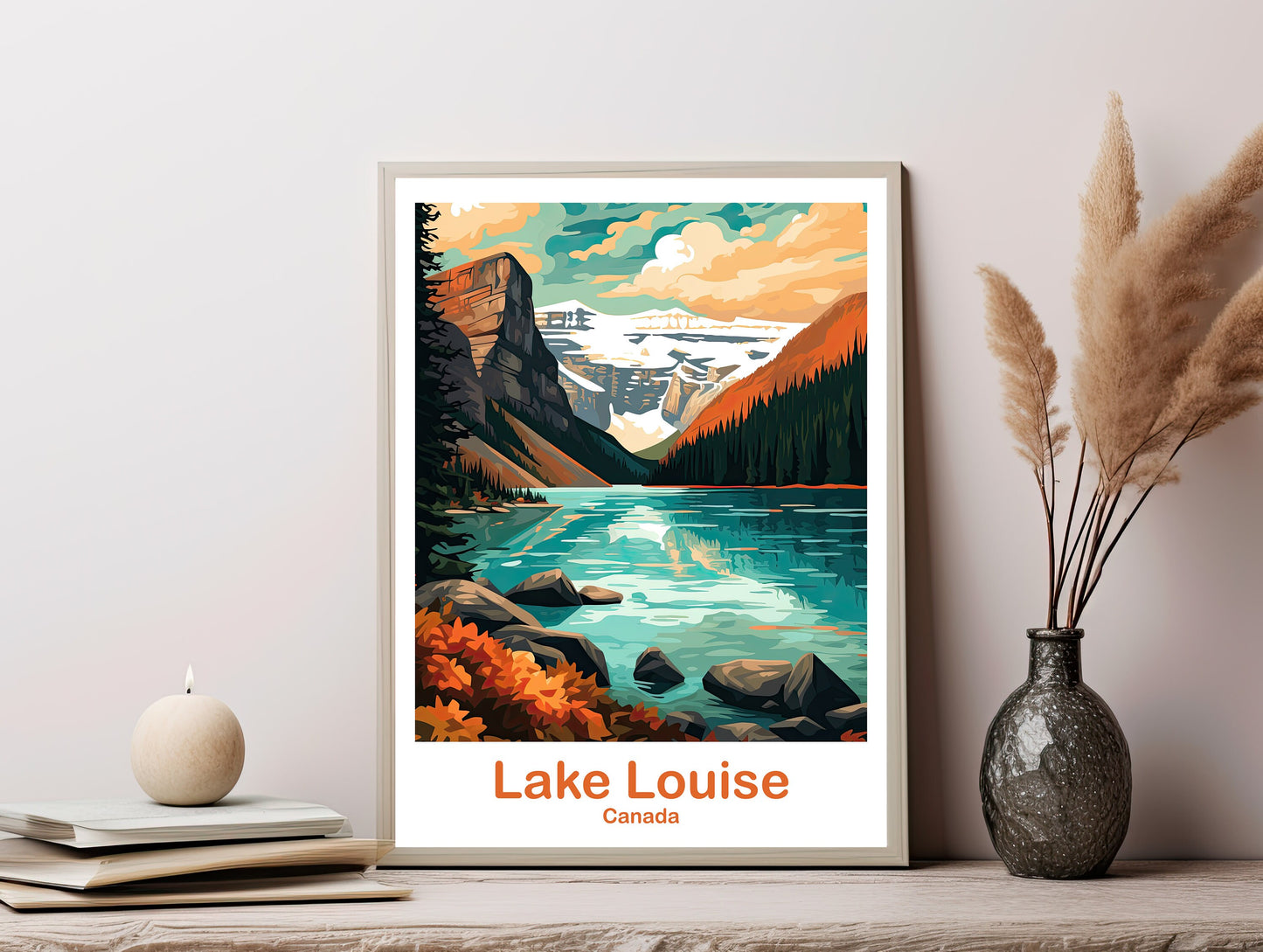 Printable Lake Louise Travel Wall Art, Digital Alberta Wall Art, Lake Louise Poster, Banff Travel Art, Canada Travel Wall Art | DT2NA_ABLL2