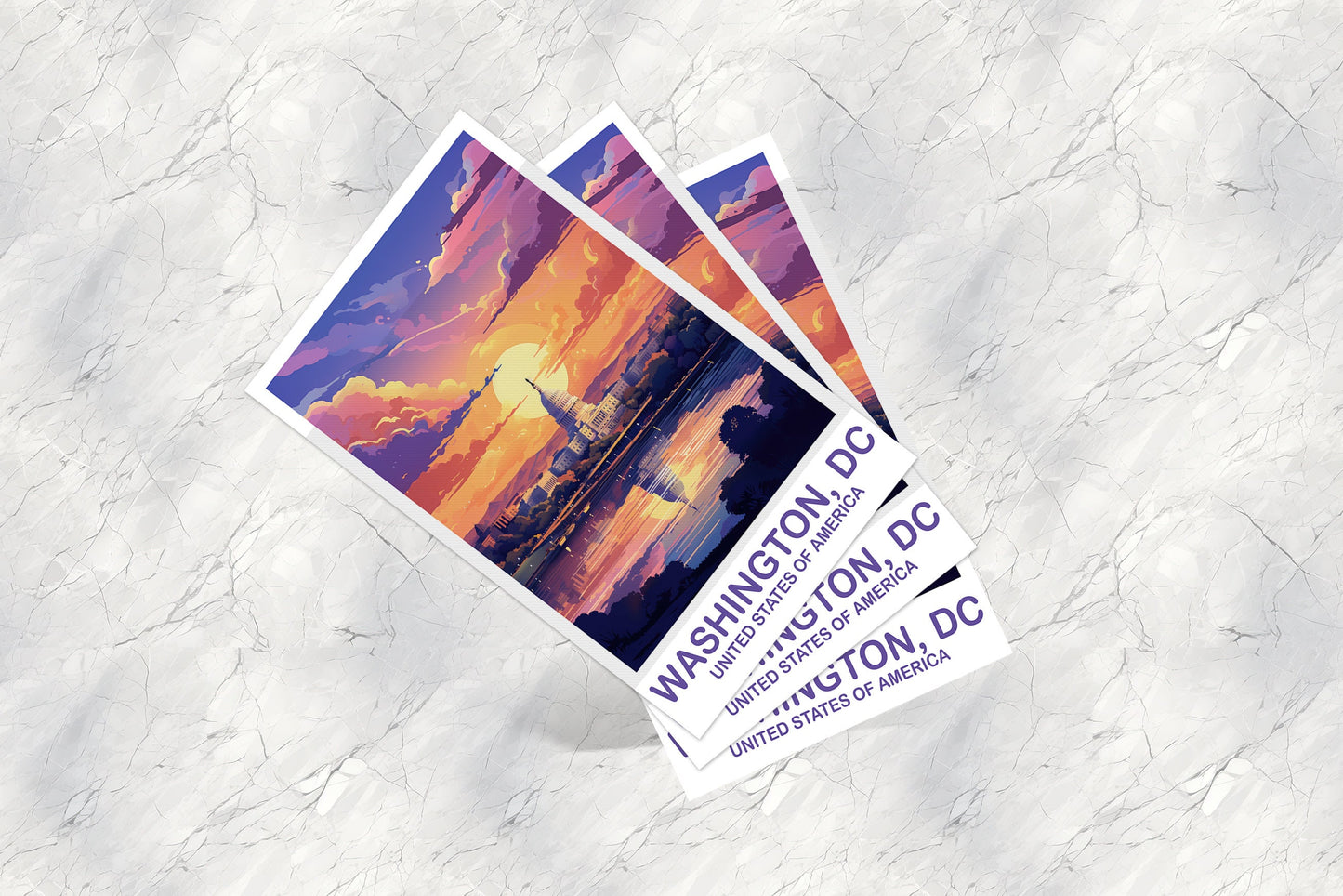Washington DC Travel Postcard, Washington DC Postcard, White House Poster, City Skyline Sunset Postcard, North America | T2NA_DCWA1_P