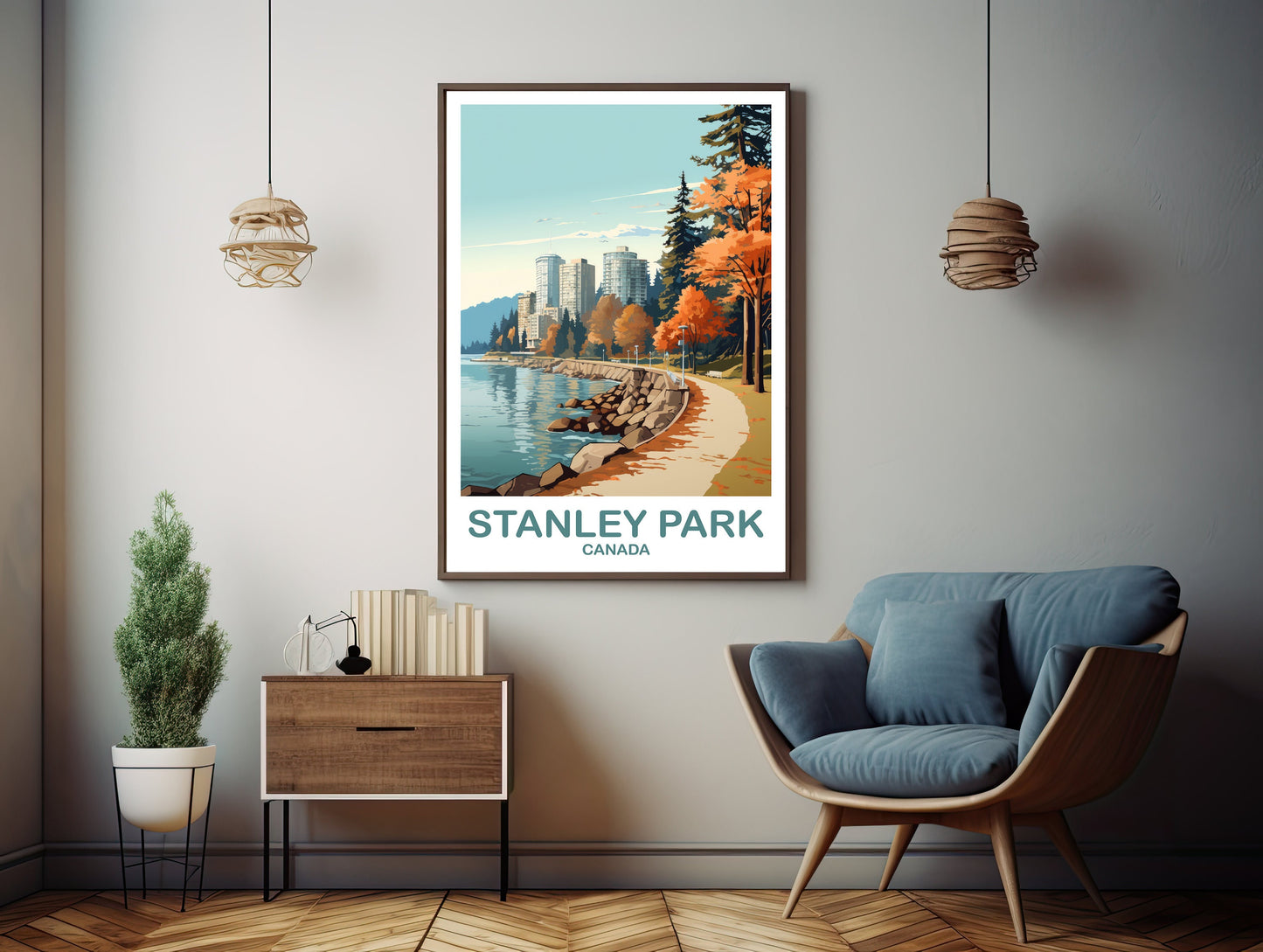 Stanley Park Travel Print, British Columbia Wall Art, Stanley Park Poster, Wall Art, Vancouver Travel Wall Art | T2NA_BCVA1