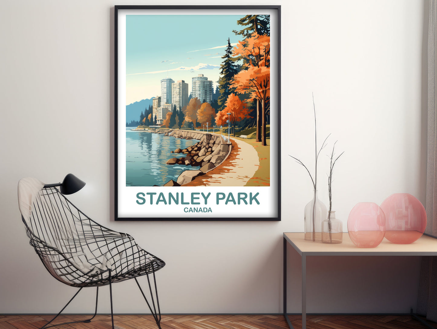 Stanley Park Travel Print, British Columbia Wall Art, Stanley Park Poster, Wall Art, Vancouver Travel Wall Art | T2NA_BCVA1