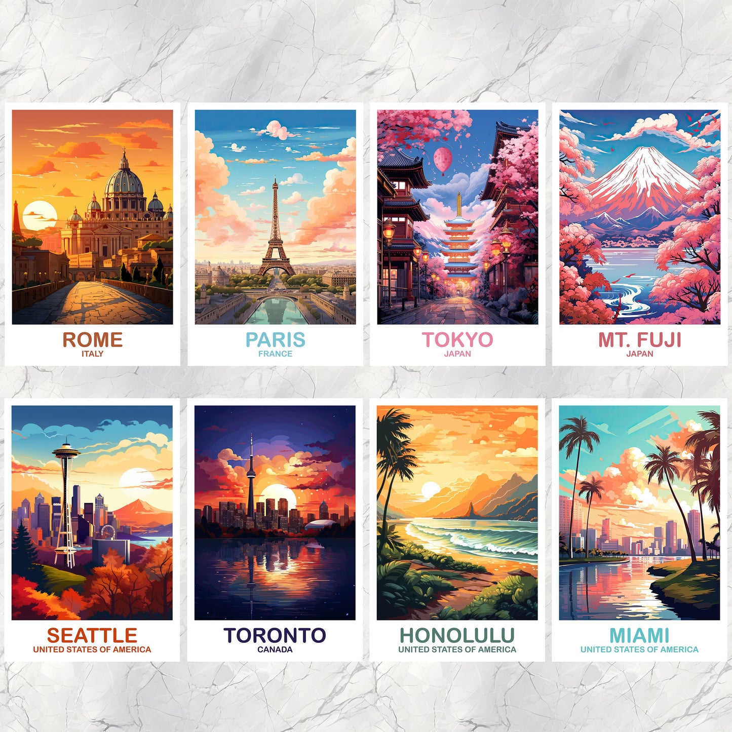 5 Custom Travel Stickers, Travel Sticker Set, Set of Five City Sticker, Any Five Locations, Personalized City Sticker, Travel Bundle