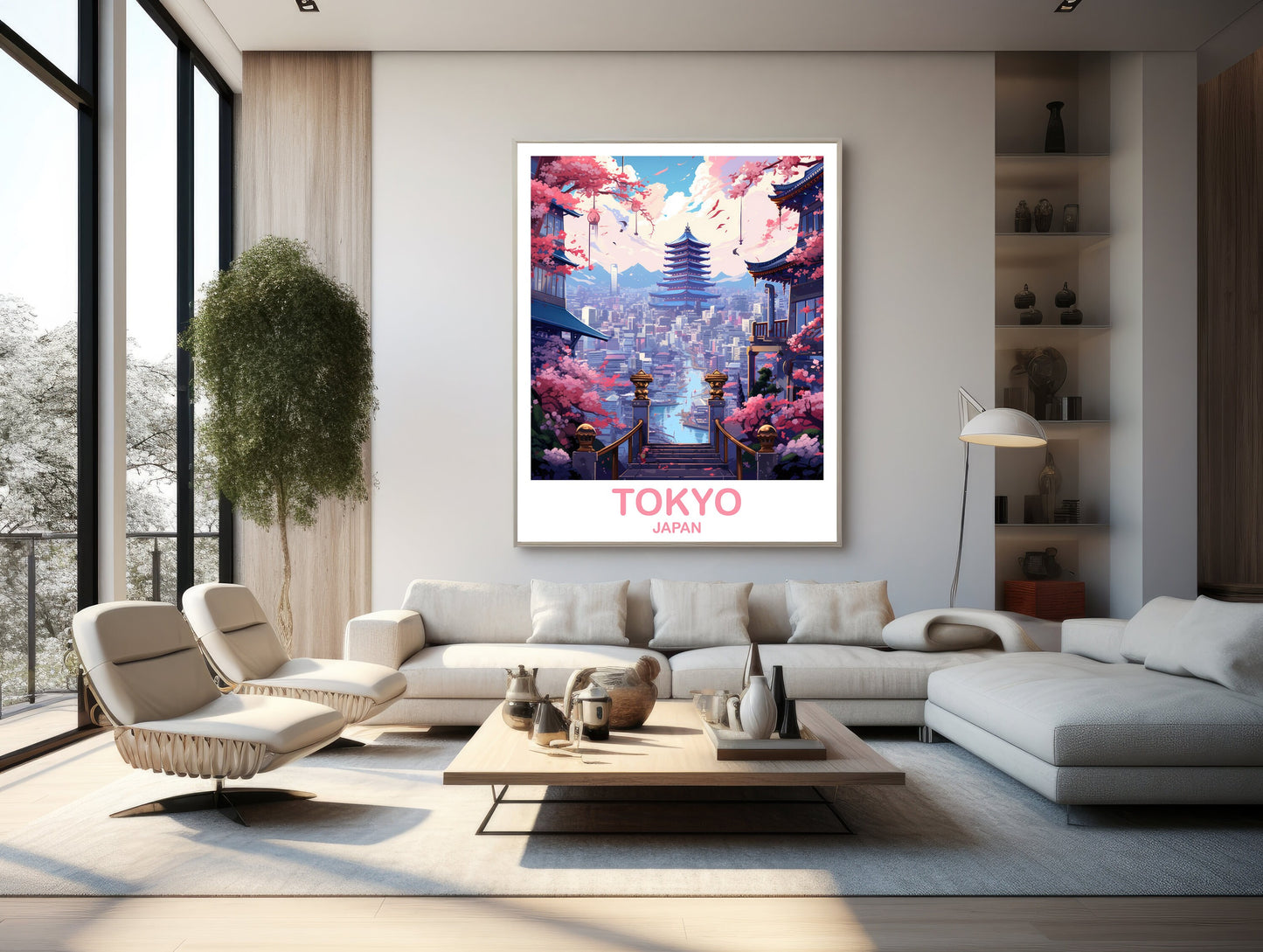 Tokyo Travel Wall Art, Tokyo Skyline, Japan Wall Art Poster, City Skyline Wall Art, Vibrant Sunset, Travel Wall Art | T2AS_JATO4