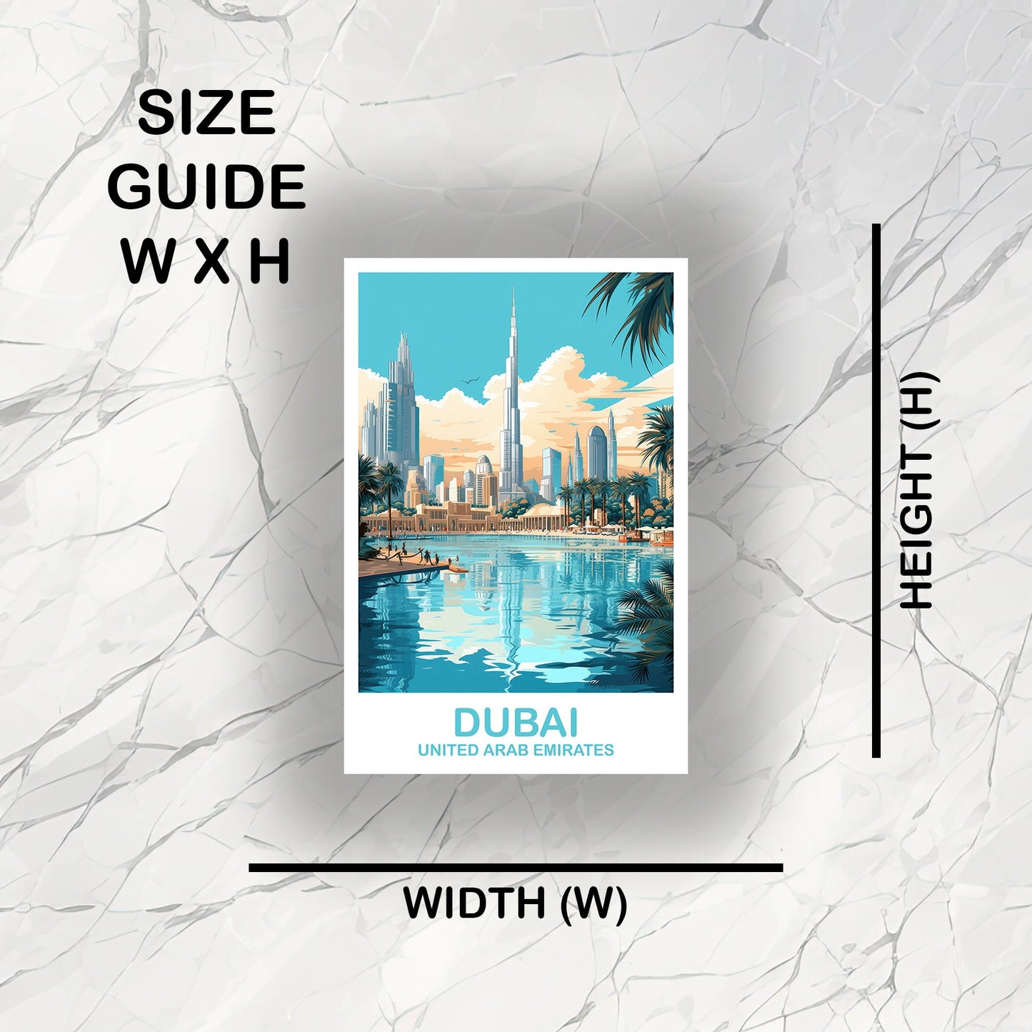 Dubai Travel Art Sticker, Dubai Skyline, Dubai Art Sticker, City Skyline Sticker Art, Vibrant Sunset, Travel Art Sticker | T2AS_UAEDU3_S