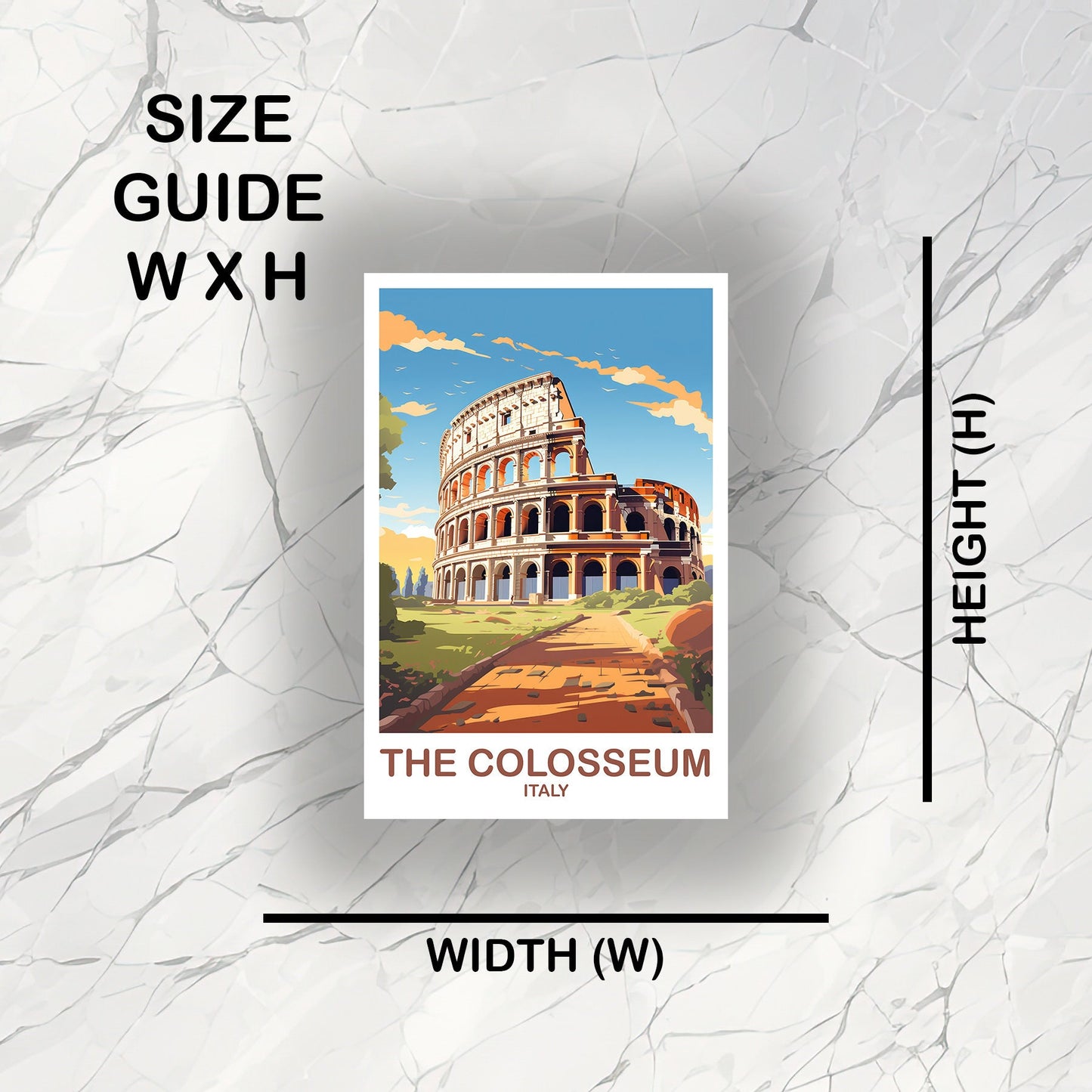 Colosseum Travel Art Sticker, 7 Wonders Travel Art, Rome Travel Art, Italy Sticker, Rome Travel Art, Italy Travel Sticker | T2EU_ITRO3_S