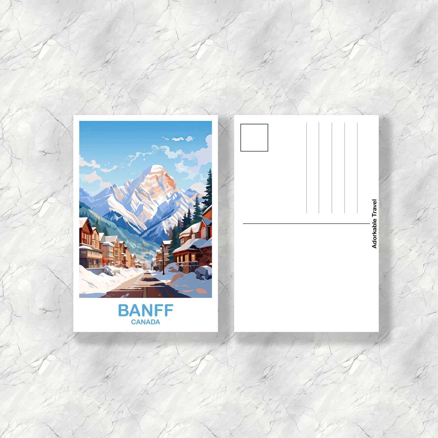 Banff Park Travel Postcard, Alberta Postcard, Alberta Rocky Mountains Postcard, Mountain Travel Postcard, Banff National Park | T2NA_ABBA1_P