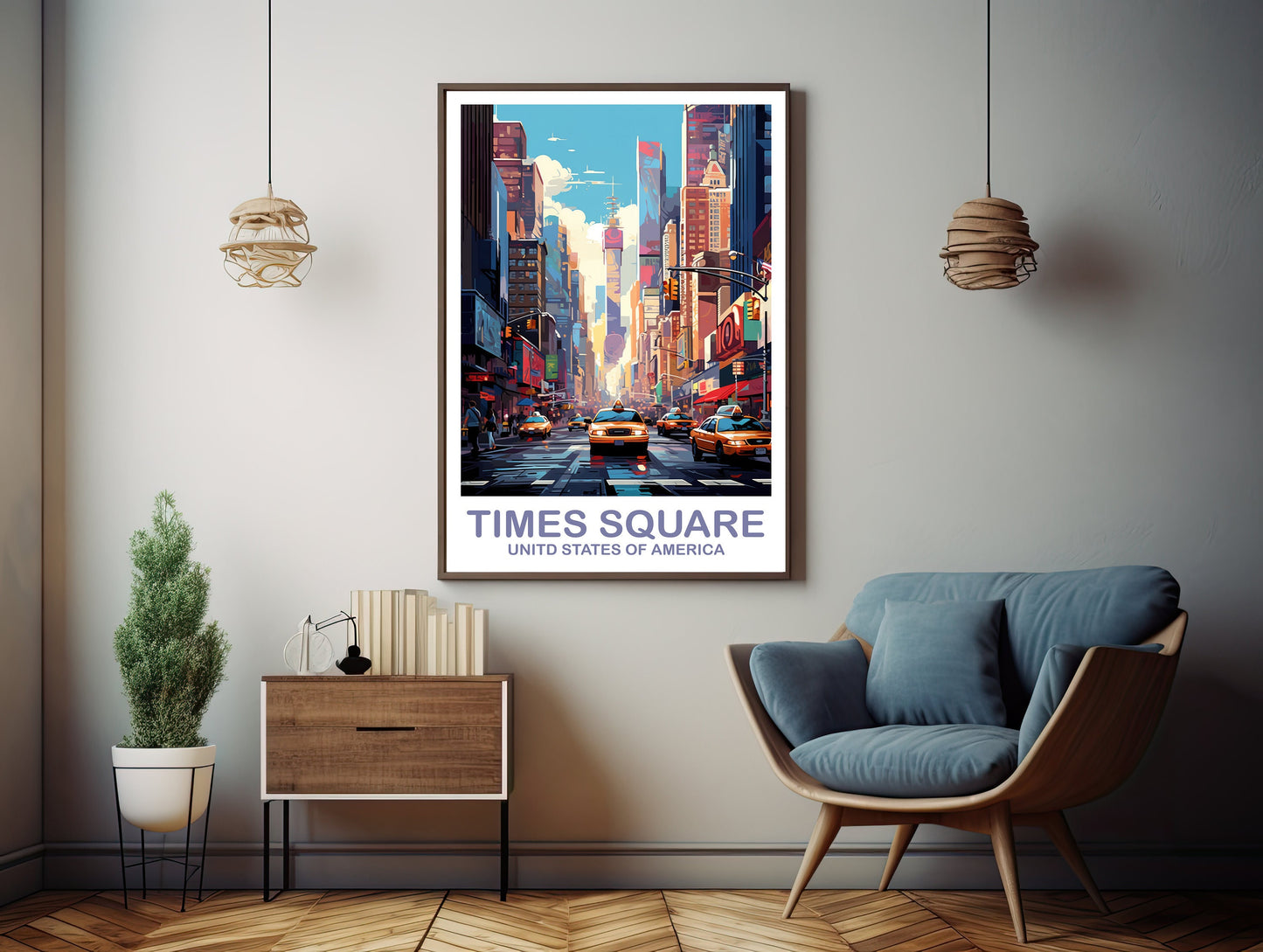 Times Square Travel Print, Times Square Wall Art, New York Wall Art, Big Apple Poster, New York Taxis Wall Art | T2NA_NYNY3