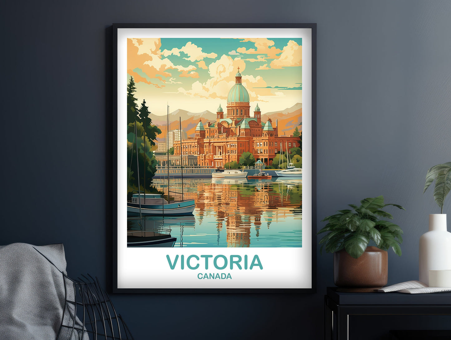 Victoria Travel Wall Print, BC Travel Wall Art, Victoria Wall Art Poster, City Skyline Wall Art, Vicotria British Columbia | T2NA_BCVI1