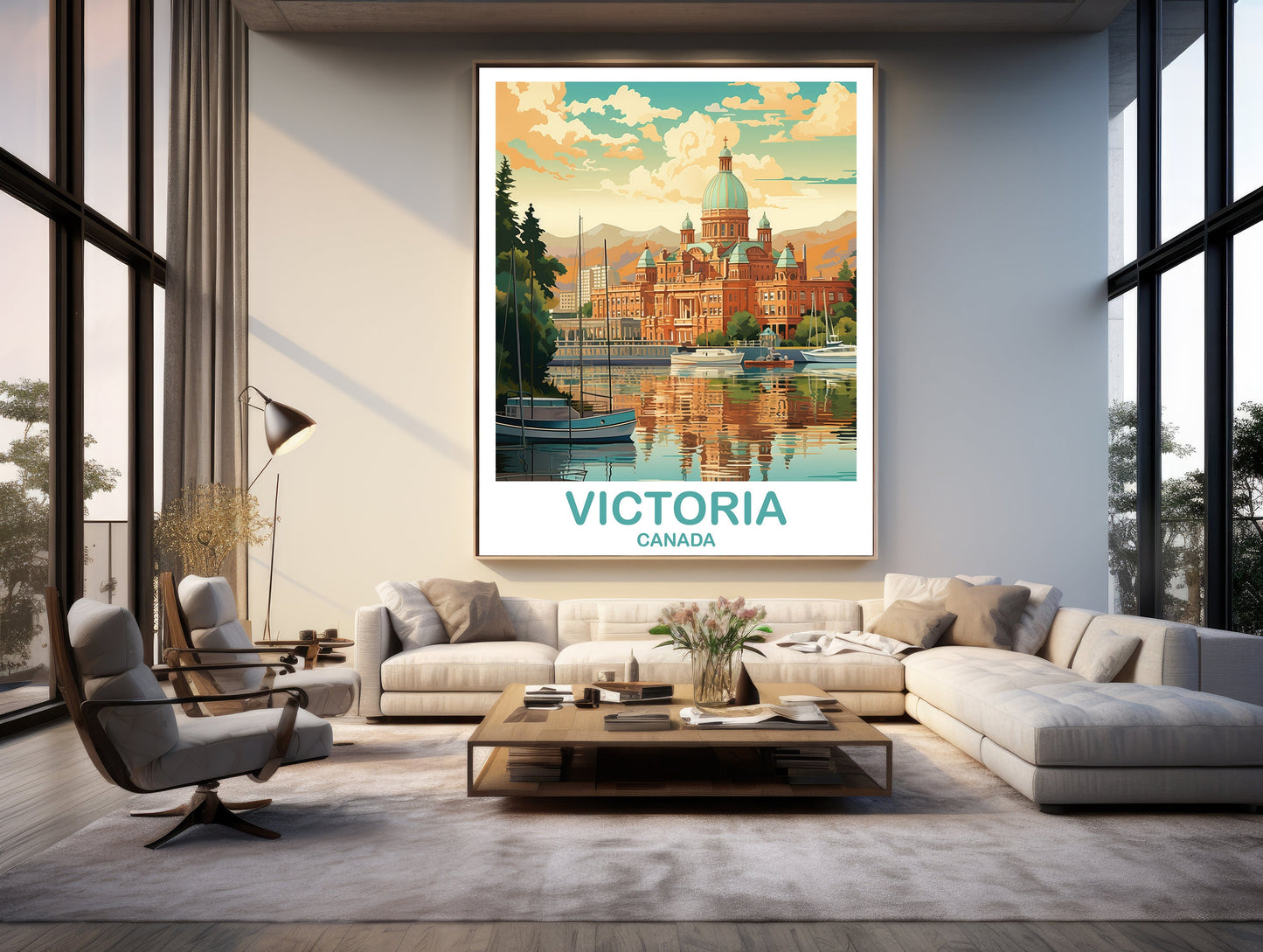 Victoria Travel Wall Print, BC Travel Wall Art, Victoria Wall Art Poster, City Skyline Wall Art, Vicotria British Columbia | T2NA_BCVI1