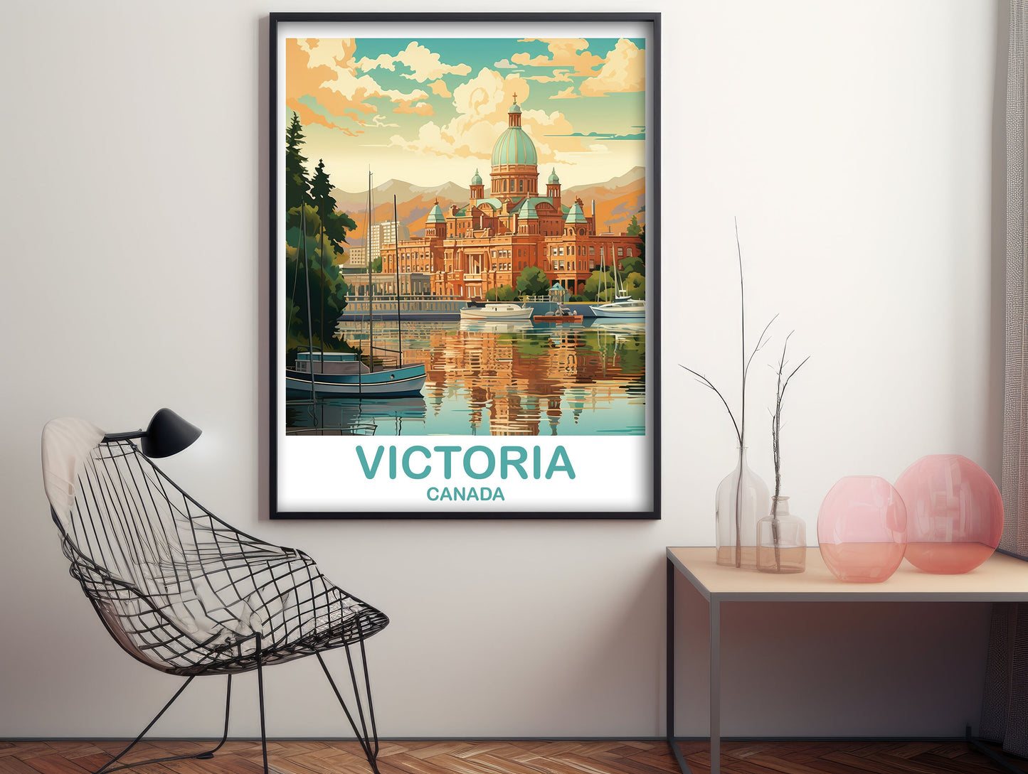 Victoria Travel Wall Print, BC Travel Wall Art, Victoria Wall Art Poster, City Skyline Wall Art, Vicotria British Columbia | DT2NA_BCVI1