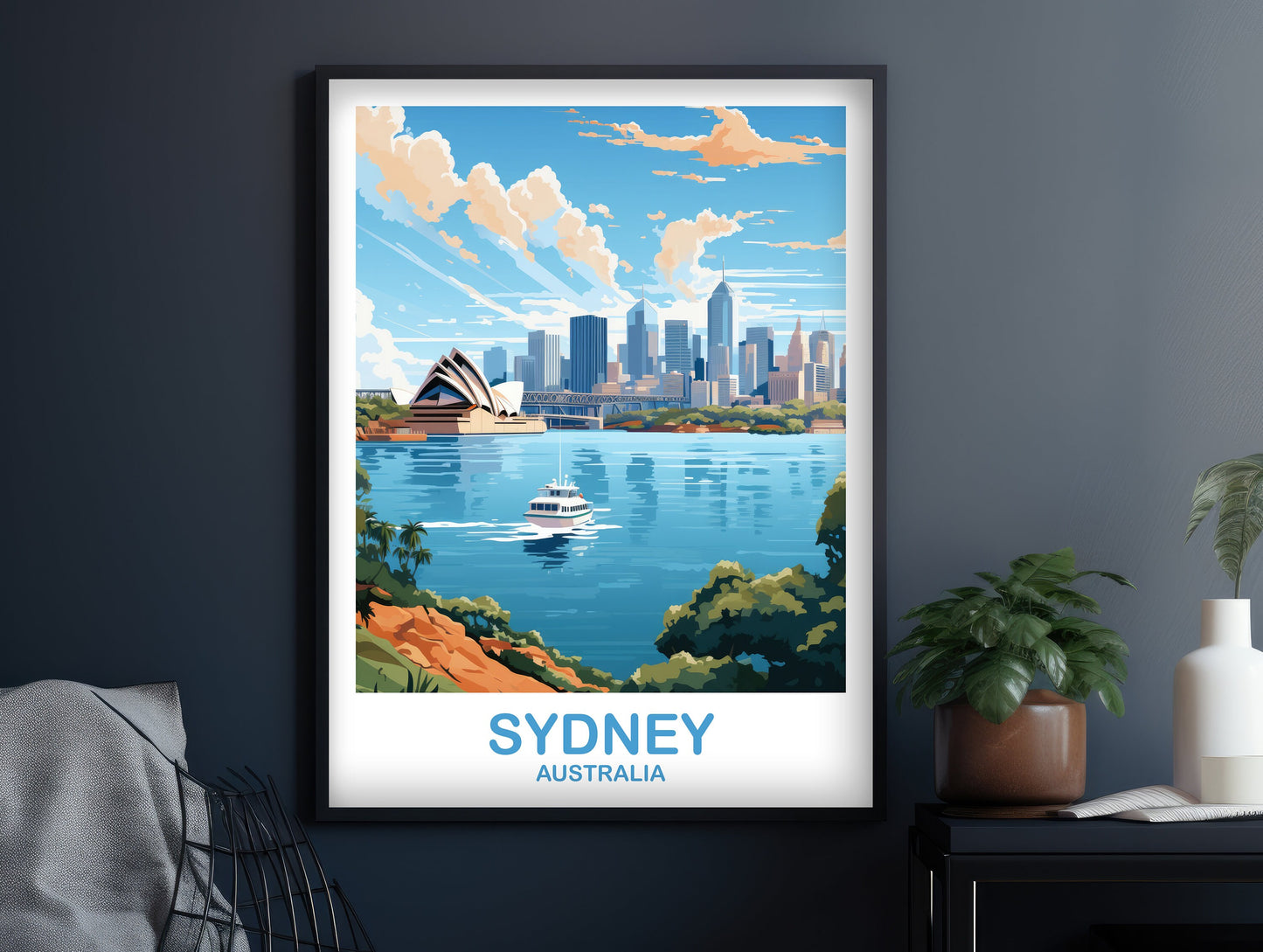 Sydney Travel Wall Art, Australia Travel Wall Art, Sydney Wall Art Poster, City Skyline Wall Art, New South Wales | T2AU_NSWSY1