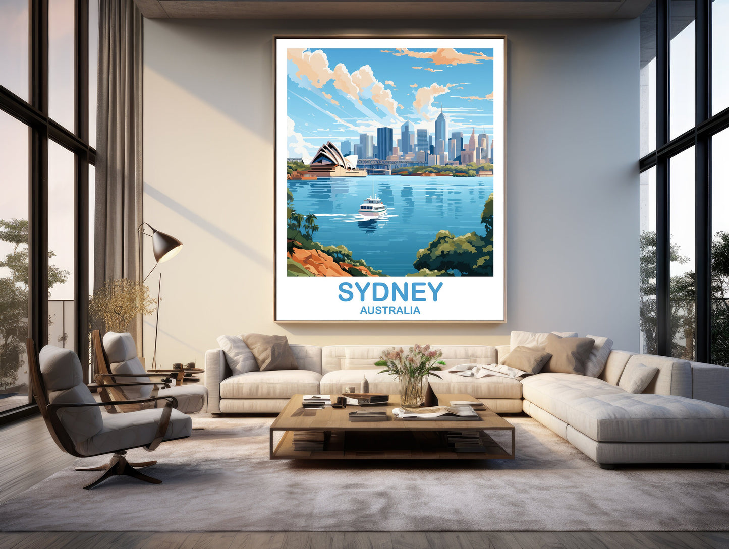 Sydney Travel Wall Art, Australia Travel Wall Art, Sydney Wall Art Poster, City Skyline Wall Art, New South Wales | T2AU_NSWSY1