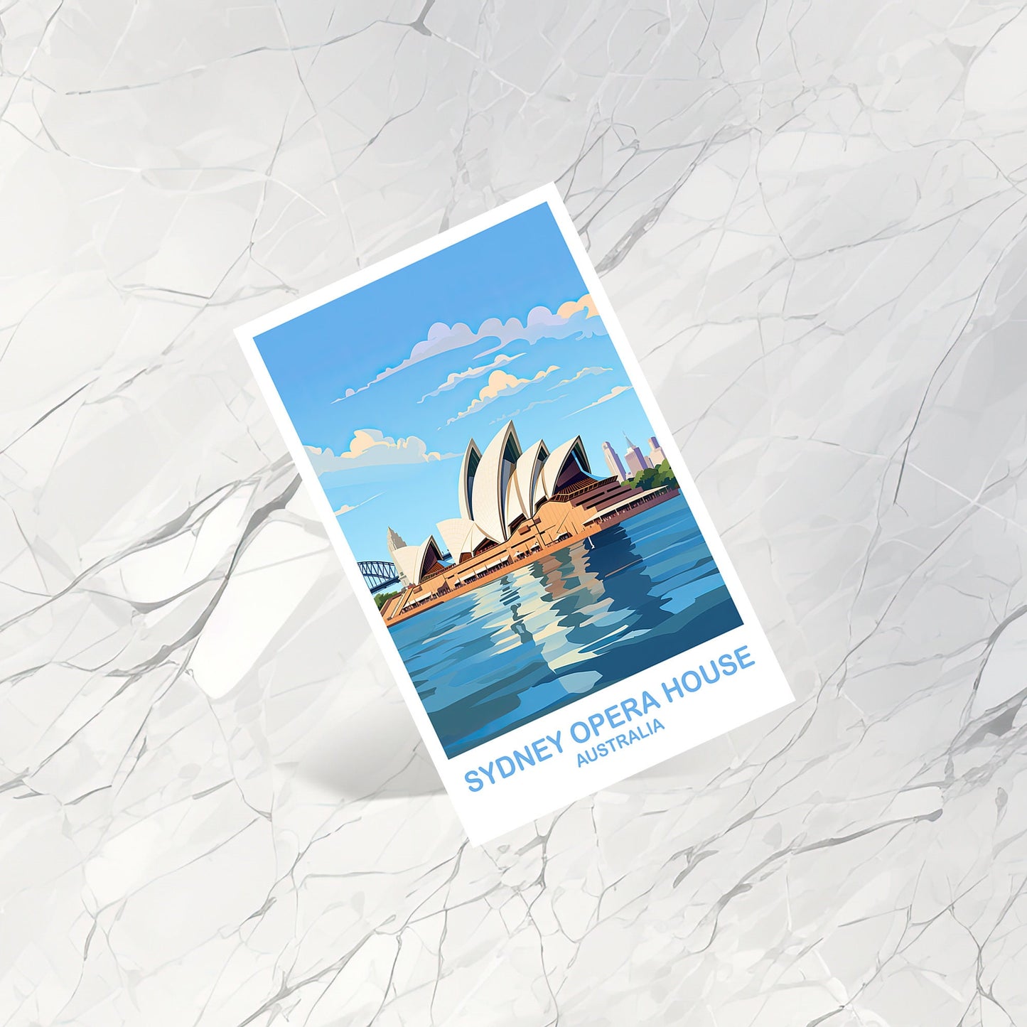 Sydney Opera House Travel Postcard Art, Australia Travel Art, Sydney Art Postcard, City Skyline Wall Art, New South Wales | T2AU_NSWSY3_P