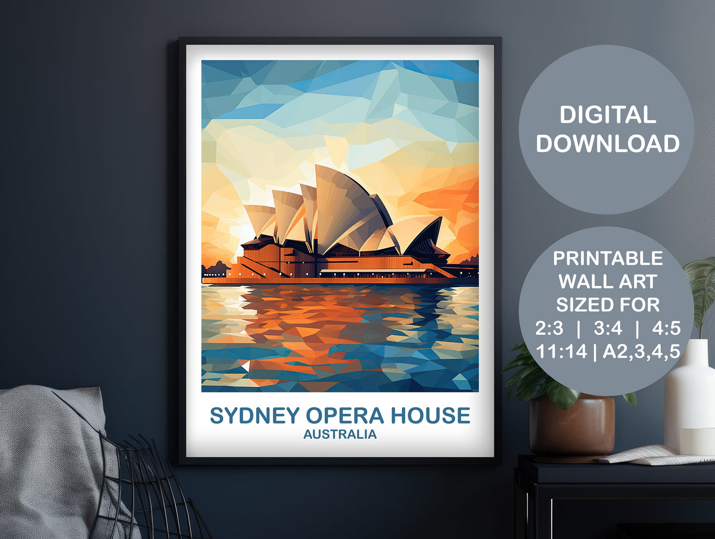 Sydney Opera House Travel Wall Art, Digital Australia Travel Wall Art, Printable Sydney Wall Art, New South Wales | DT2AU_NSWSY2