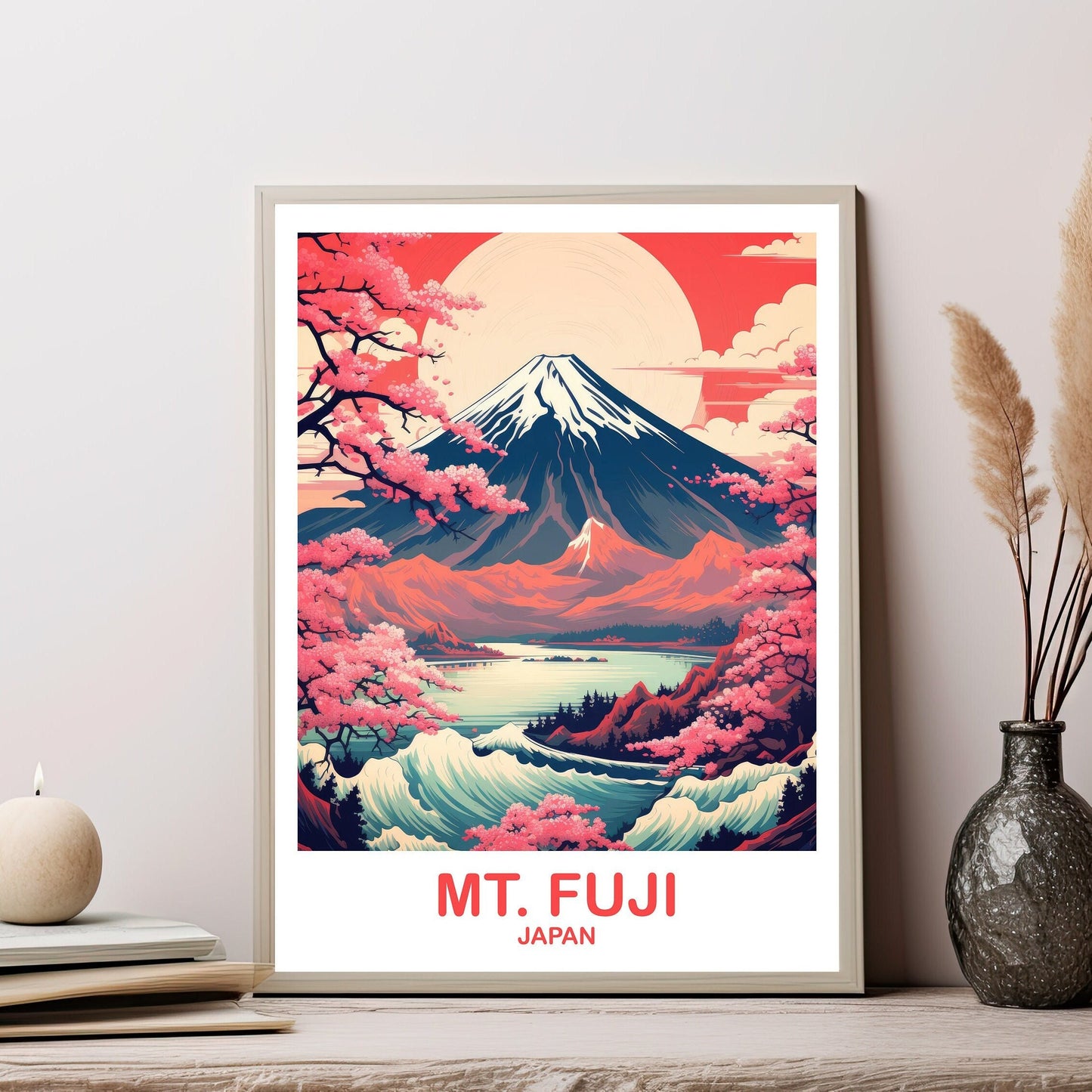 Mt.Fuji Travel Art, Japan Wall Art Poster, Travel Wall Art, Landscape Travel Wall Art, Japan Travel Poster, Japan Travel | T2AS_JAHO2