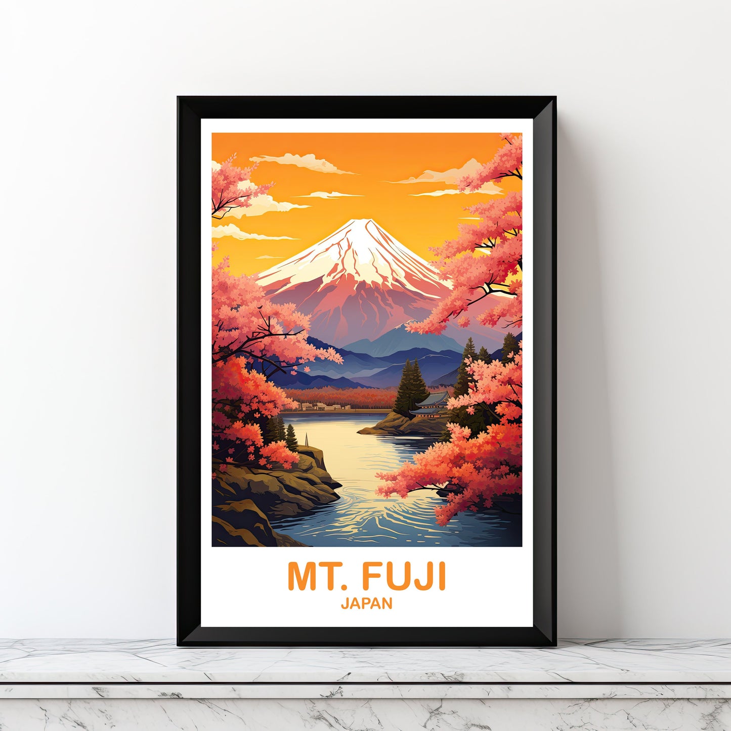 Mt.Fuji Travel Art, Digital Japan Wall Art, Printable Travel Wall Art, Landscape Travel Wall Art, Japan Travel | DT2AS_JAHO4