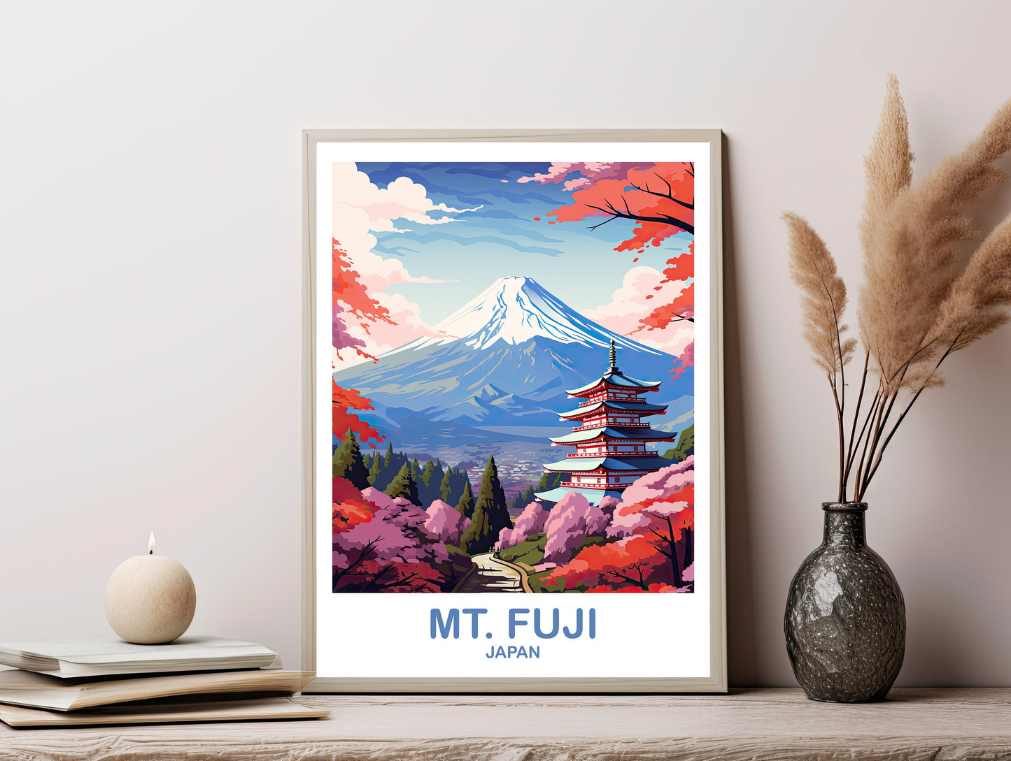 Mt.Fuji Travel Art, Digital Japan Wall Art, Printable Travel Wall Art, Landscape Travel Wall Art, Japan Travel | DT2AS_JAHO5