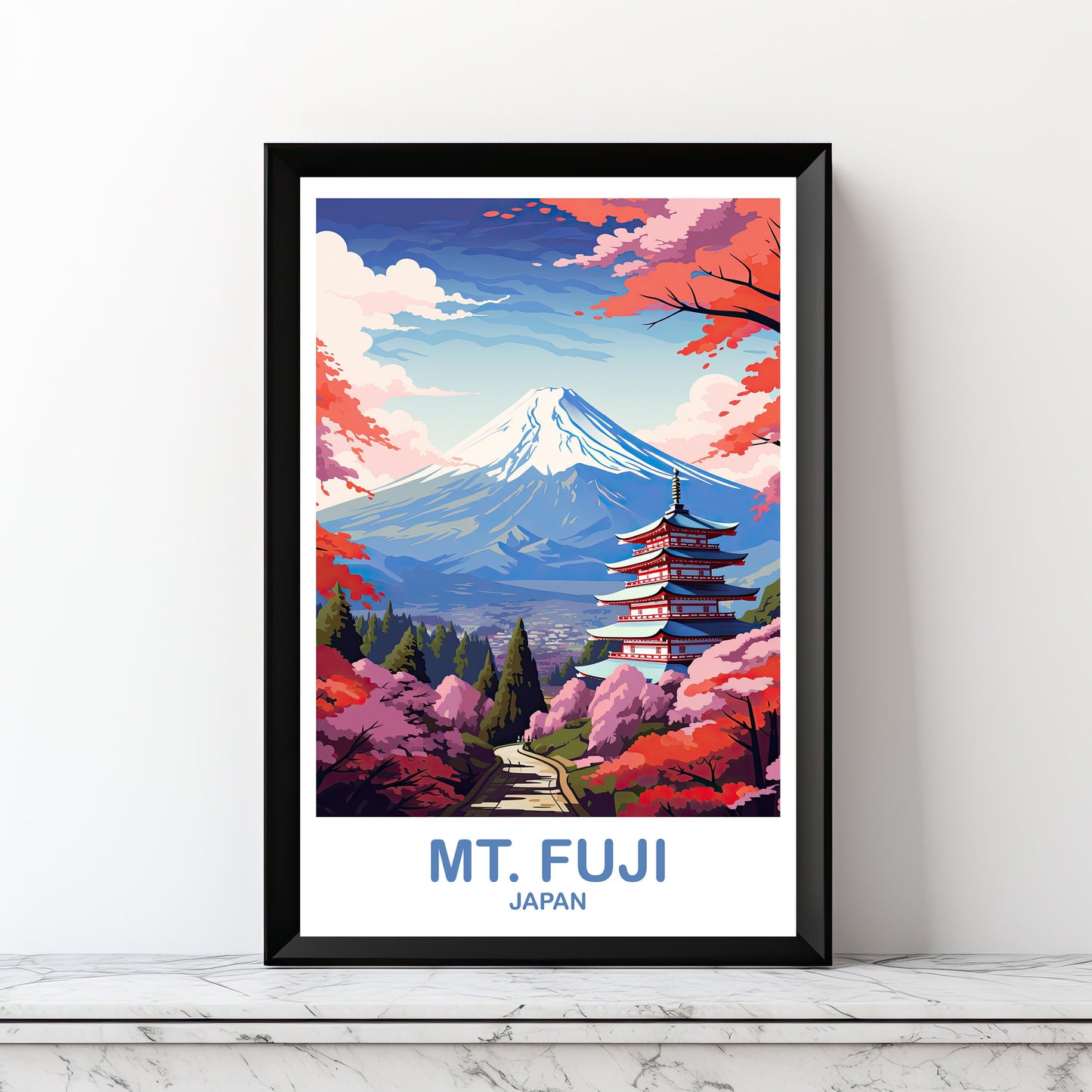 Mt.Fuji Travel Art, Digital Japan Wall Art, Printable Travel Wall Art, Landscape Travel Wall Art, Japan Travel | DT2AS_JAHO5
