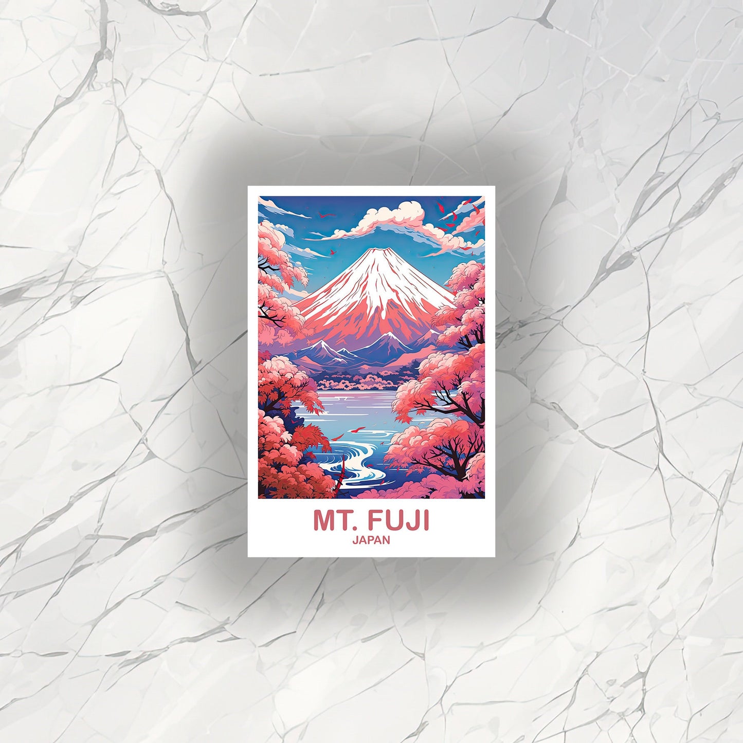 Mt.Fuji Travel Sticker, Japan Wall Art Sticker, Travel Wall Art, Landscape Travel Sticker, Japan Travel Sticker, Japan Travel | T2AS_JAHO1_S