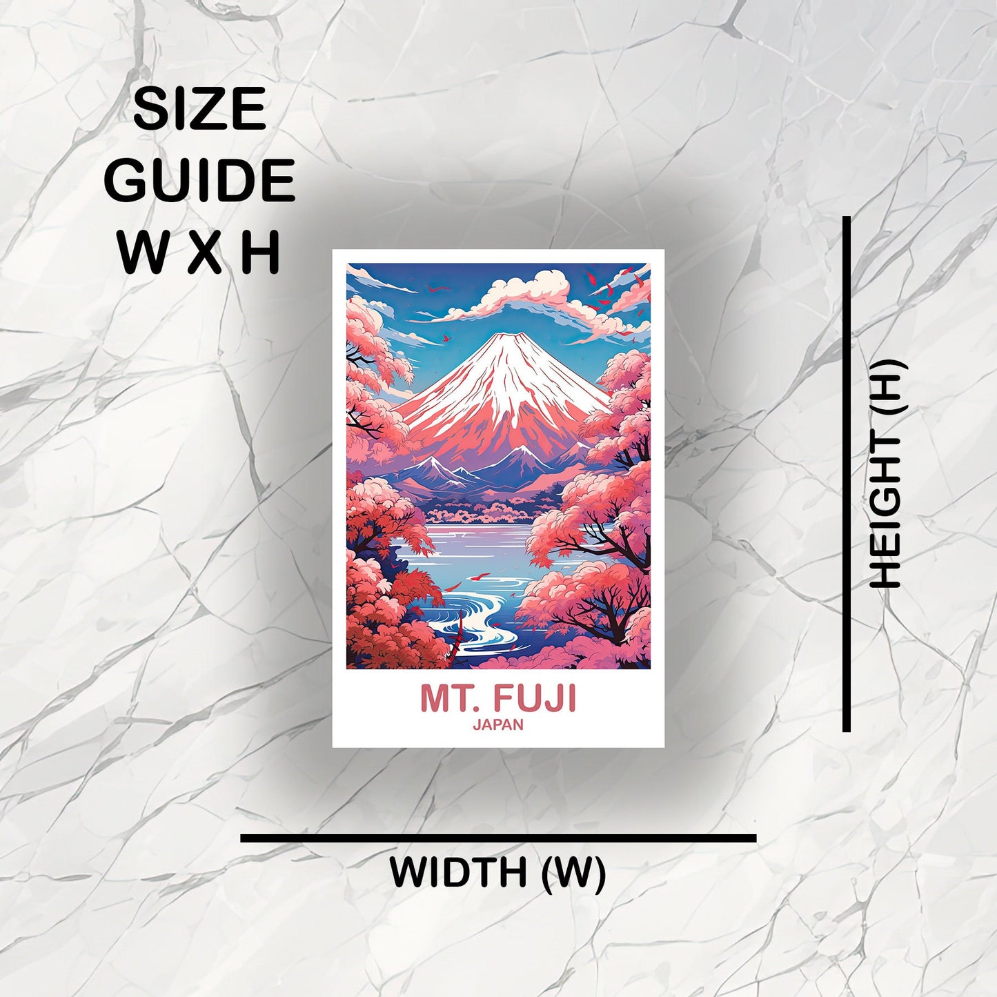 Mt.Fuji Travel Sticker, Japan Wall Art Sticker, Travel Wall Art, Landscape Travel Sticker, Japan Travel Sticker, Japan Travel | T2AS_JAHO1_S