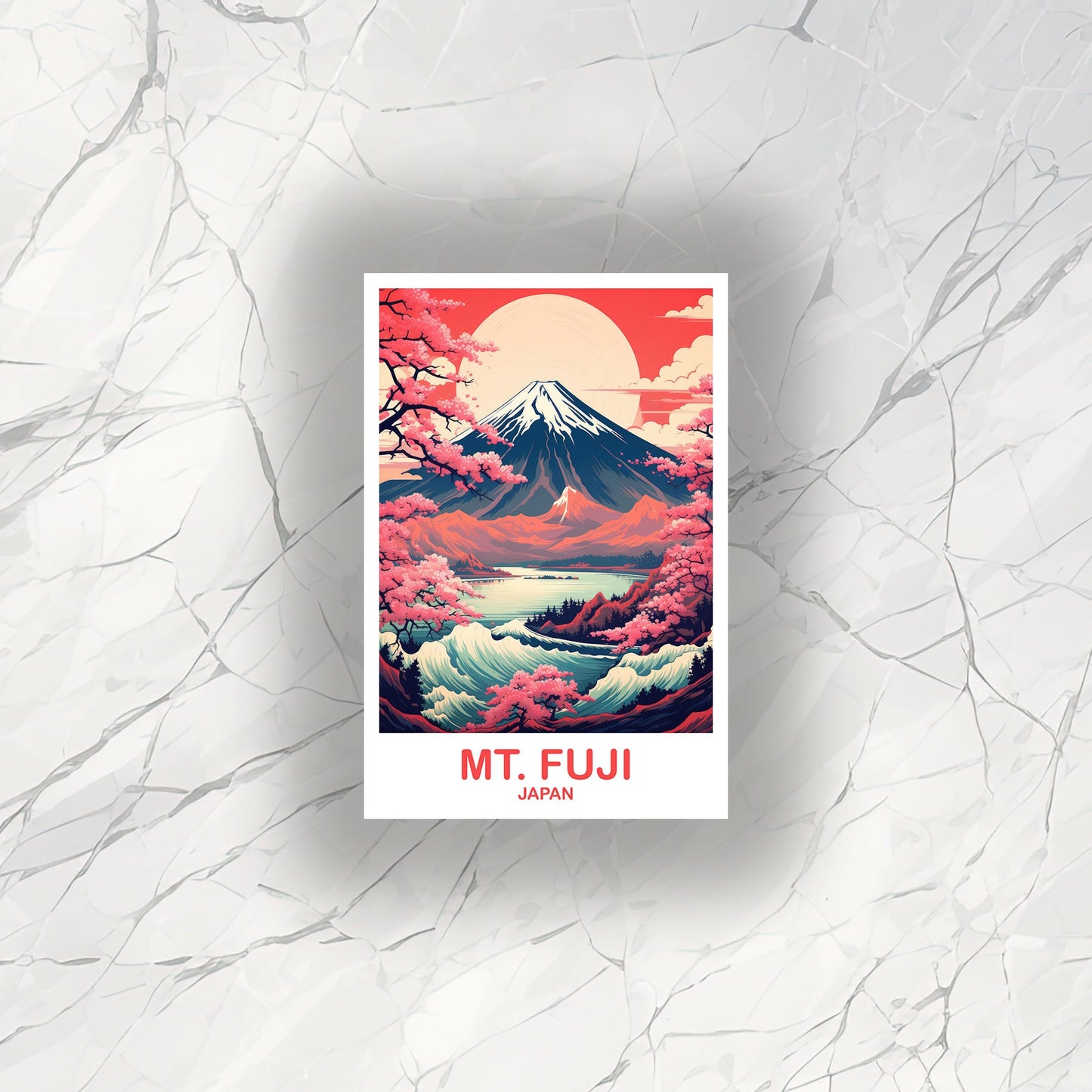 Mt.Fuji Travel Sticker, Japan Wall Art Sticker, Travel Wall Art, Landscape Travel Sticker, Japan Travel Sticker, Japan Travel | T2AS_JAHO2_S