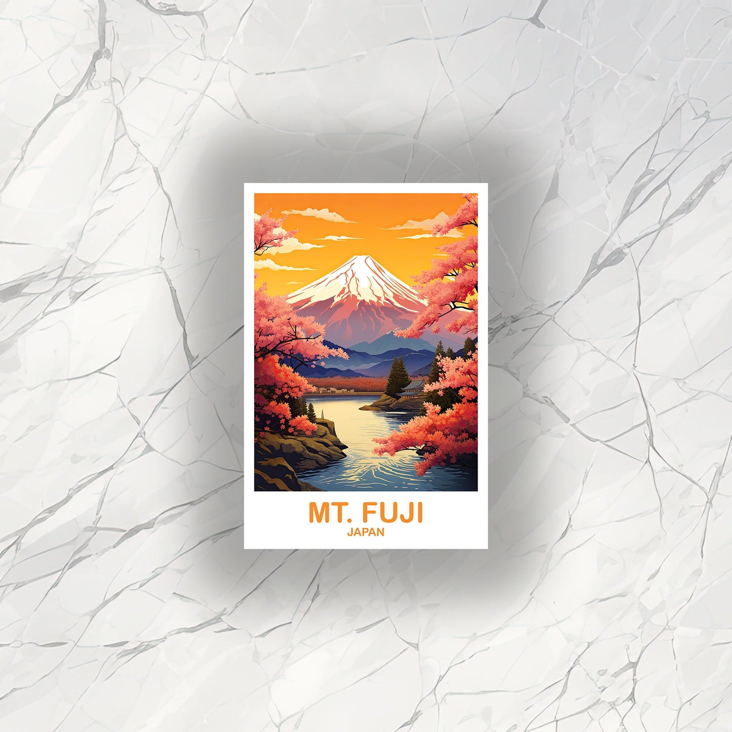 Mt.Fuji Travel Sticker, Japan Wall Art Sticker, Travel Wall Art, Landscape Travel Sticker, Japan Travel Sticker, Japan Travel | T2AS_JAHO4_S